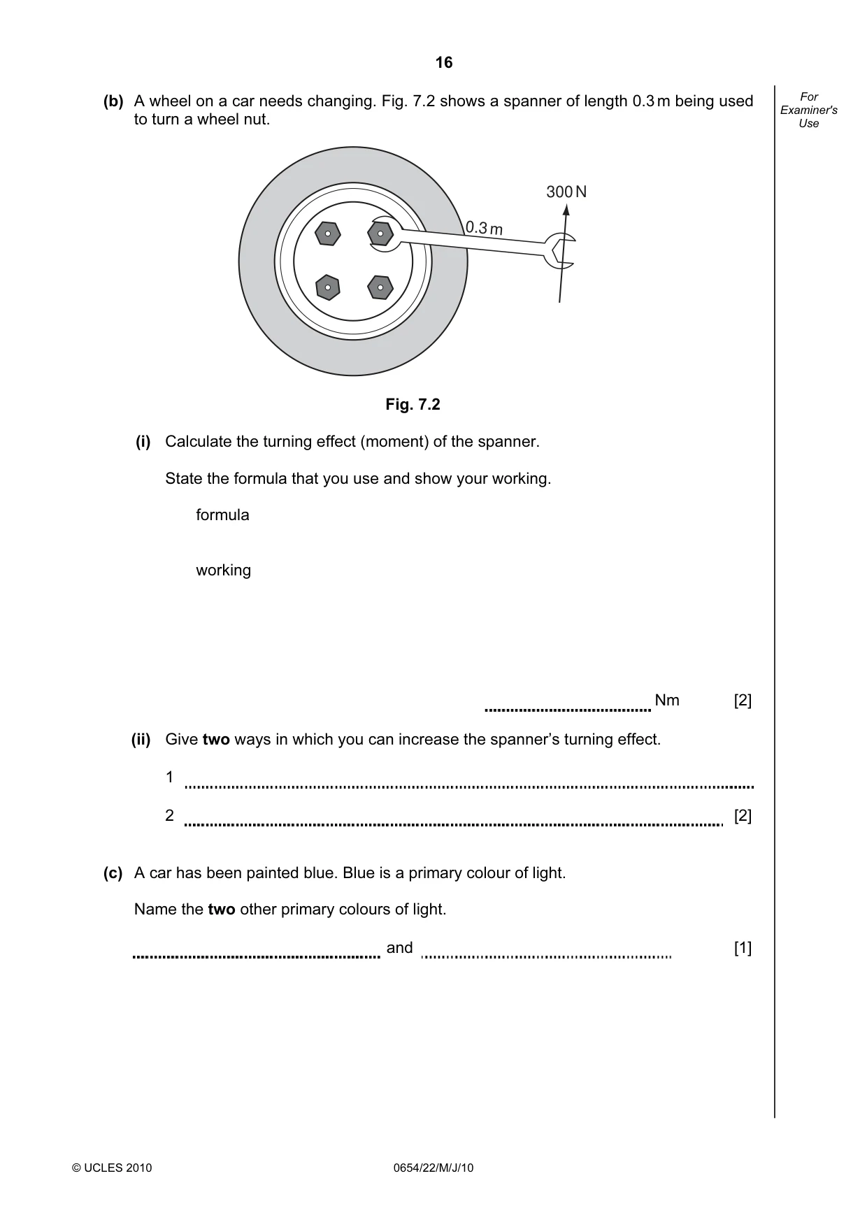 Cambridge IGCSE Sciences - Co-ordinated (Double) 0654 2010 May/June Paper 2 · Variant 2 question paper, page 16 of 24