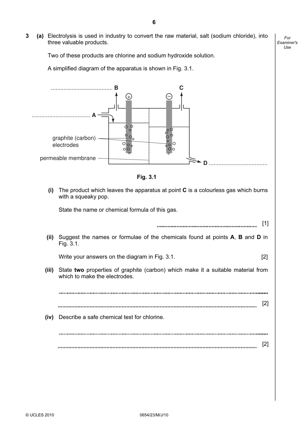 Cambridge IGCSE Sciences - Co-ordinated (Double) 0654 2010 May/June Paper 2 · Variant 3 question paper, page 6 of 24