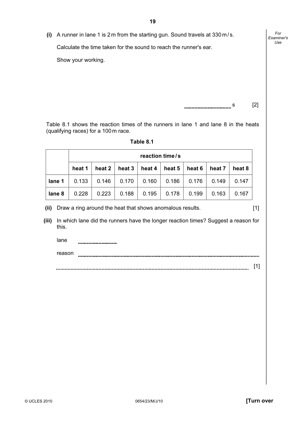 Cambridge IGCSE Sciences - Co-ordinated (Double) 0654 2010 May/June Paper 2 · Variant 3 question paper, page 19 of 24