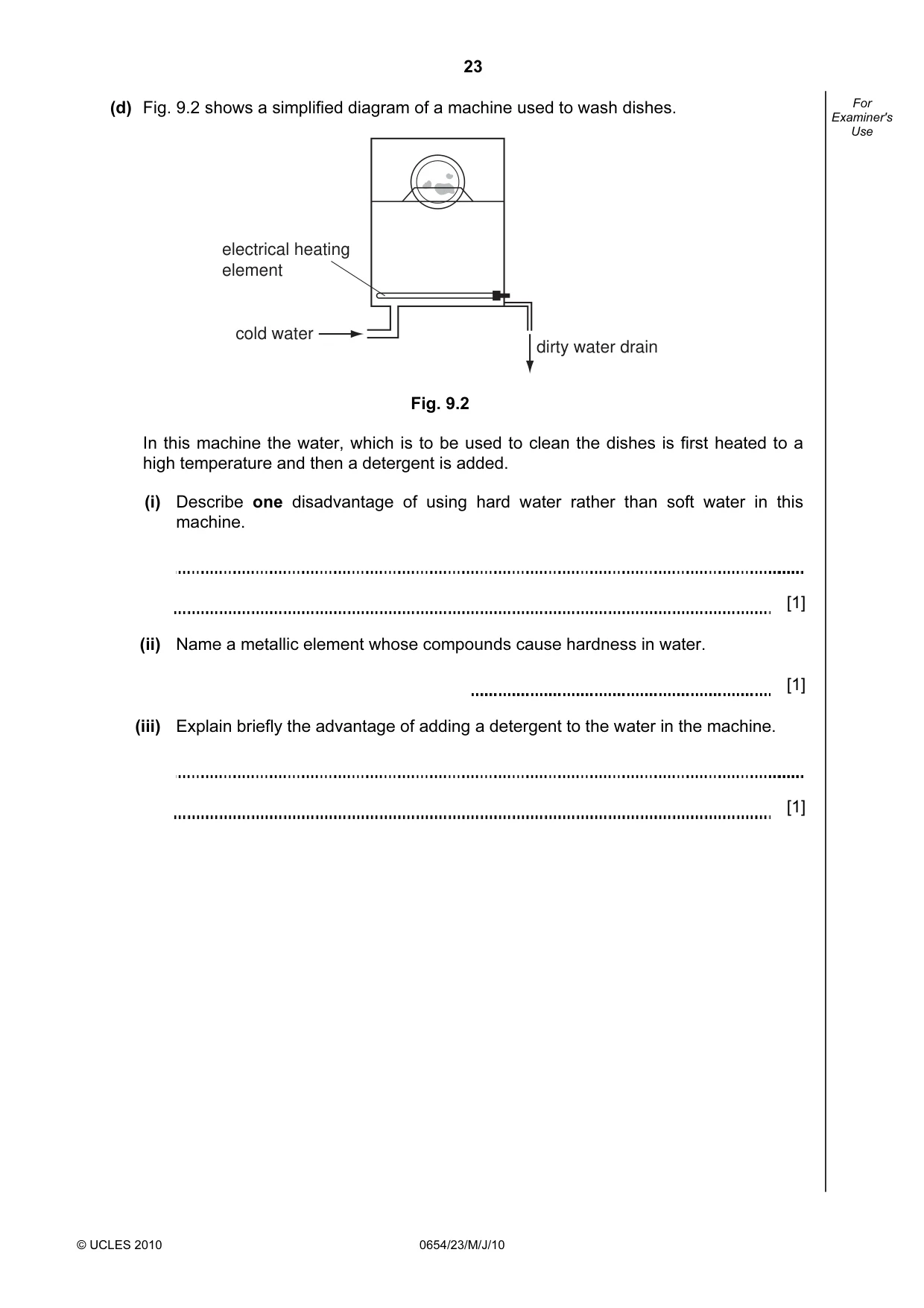 Cambridge IGCSE Sciences - Co-ordinated (Double) 0654 2010 May/June Paper 2 · Variant 3 question paper, page 23 of 24