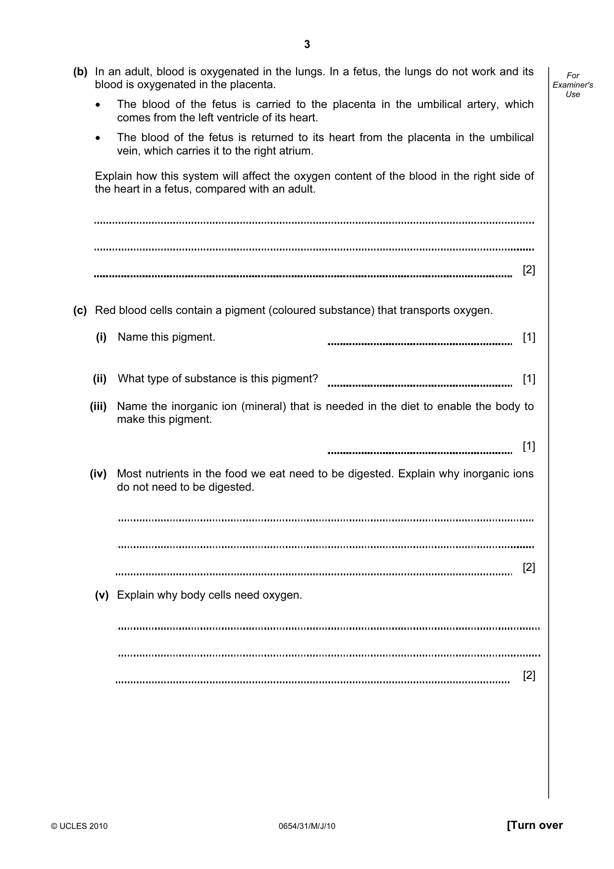 Cambridge IGCSE Sciences - Co-ordinated (Double) 0654 2010 May/June Paper 3 · Variant 1 question paper, page 3 of 24