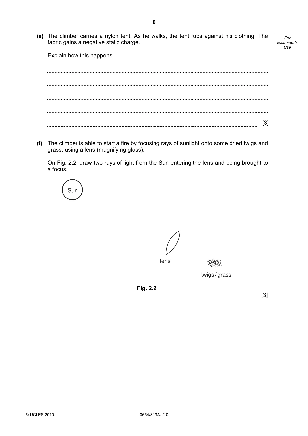 Cambridge IGCSE Sciences - Co-ordinated (Double) 0654 2010 May/June Paper 3 · Variant 1 question paper, page 6 of 24
