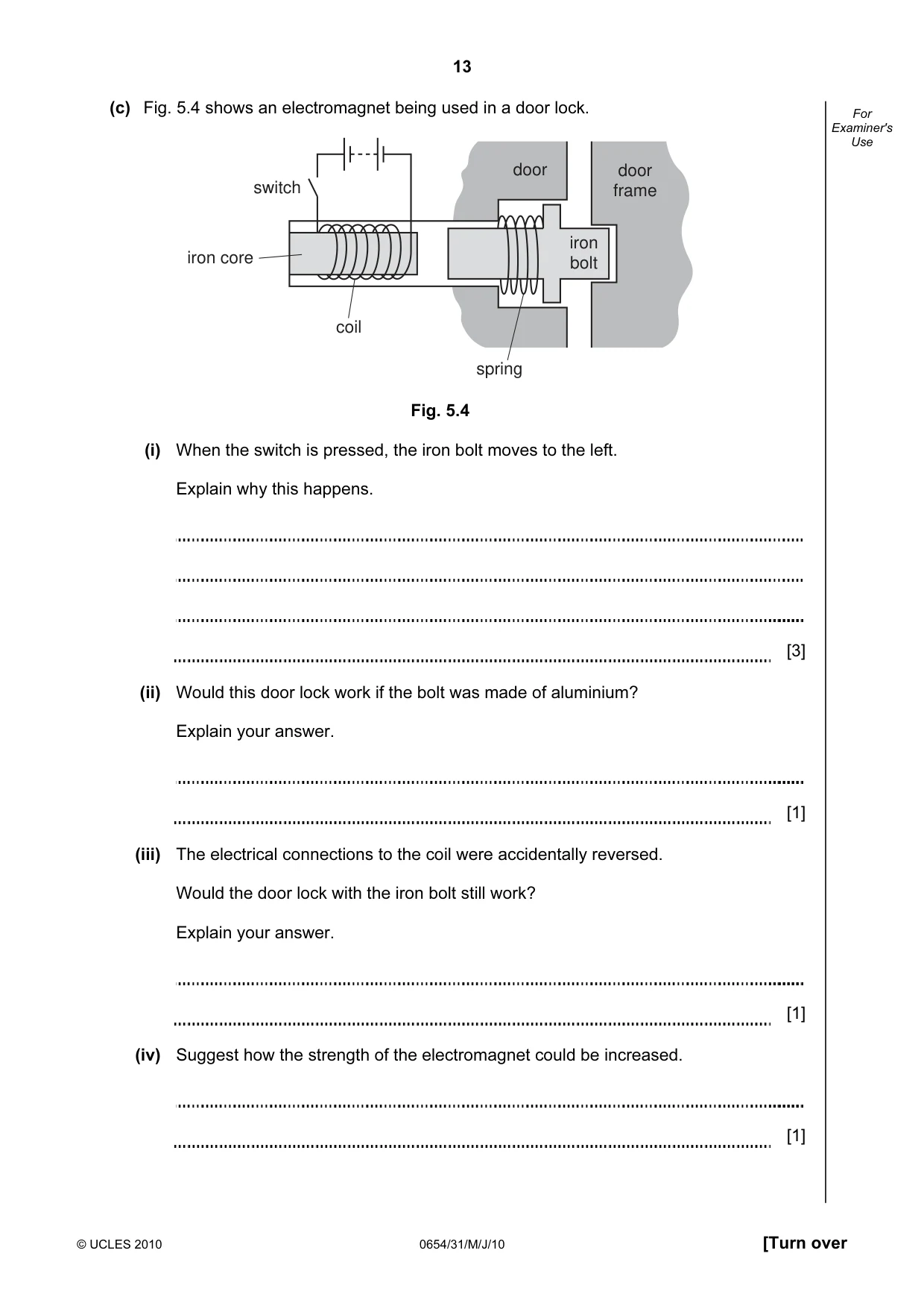 Cambridge IGCSE Sciences - Co-ordinated (Double) 0654 2010 May/June Paper 3 · Variant 1 question paper, page 13 of 24