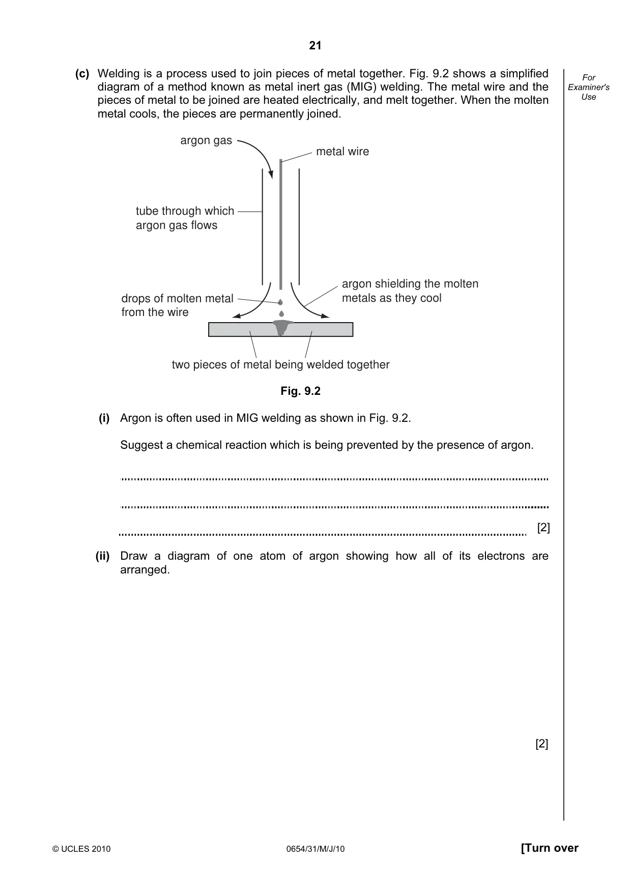 Cambridge IGCSE Sciences - Co-ordinated (Double) 0654 2010 May/June Paper 3 · Variant 1 question paper, page 21 of 24
