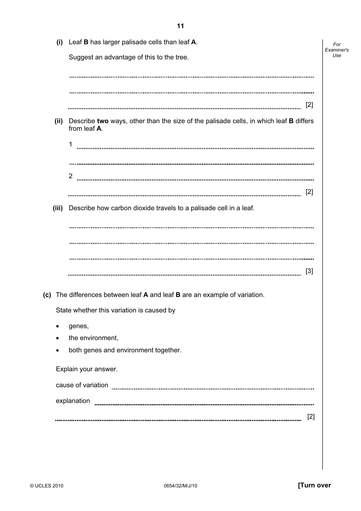 Cambridge IGCSE Sciences - Co-ordinated (Double) 0654 2010 May/June Paper 3 · Variant 2 question paper, page 11 of 24