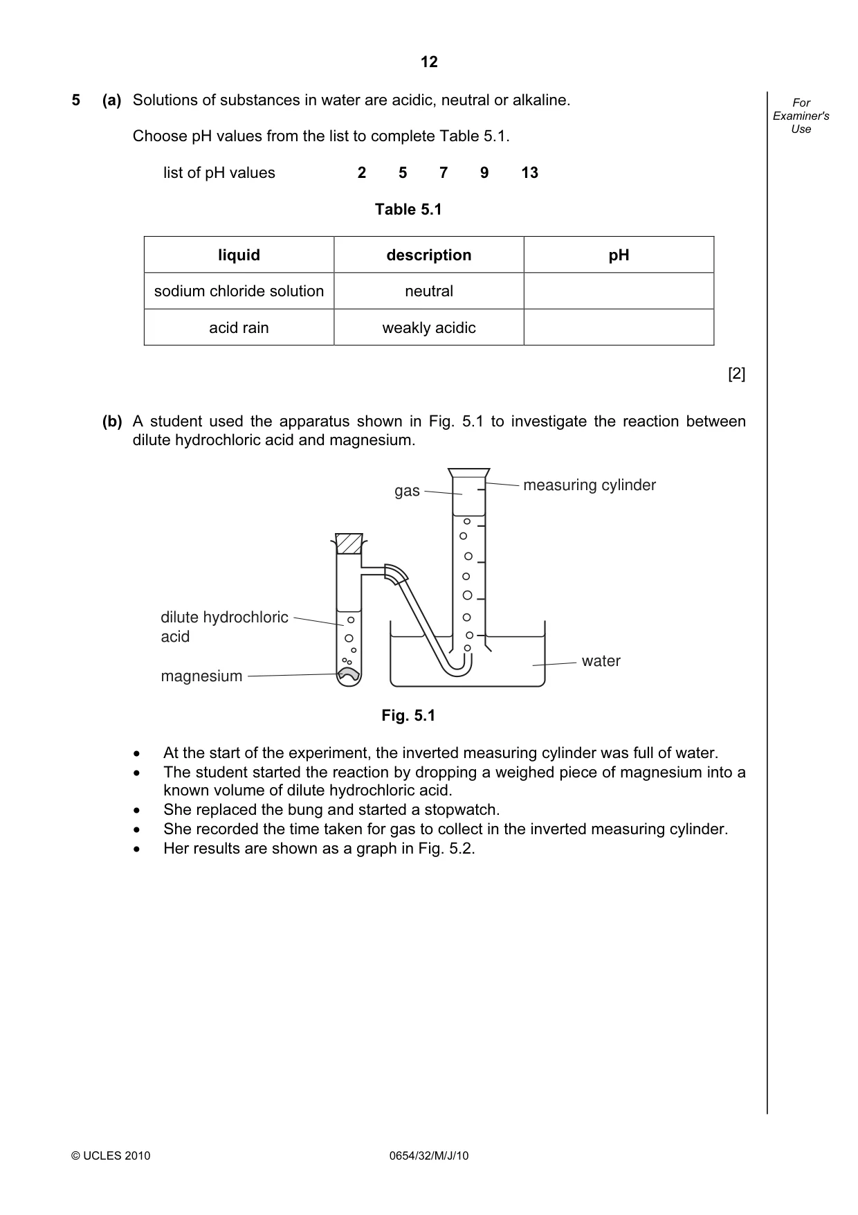 Cambridge IGCSE Sciences - Co-ordinated (Double) 0654 2010 May/June Paper 3 · Variant 2 question paper, page 12 of 24
