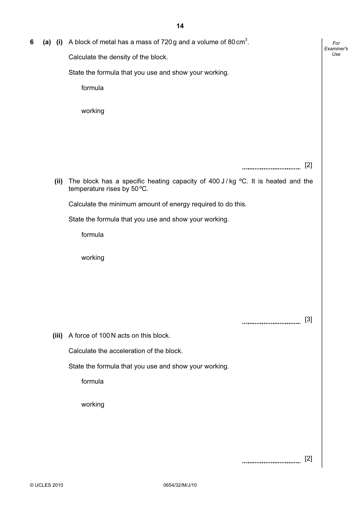 Cambridge IGCSE Sciences - Co-ordinated (Double) 0654 2010 May/June Paper 3 · Variant 2 question paper, page 14 of 24