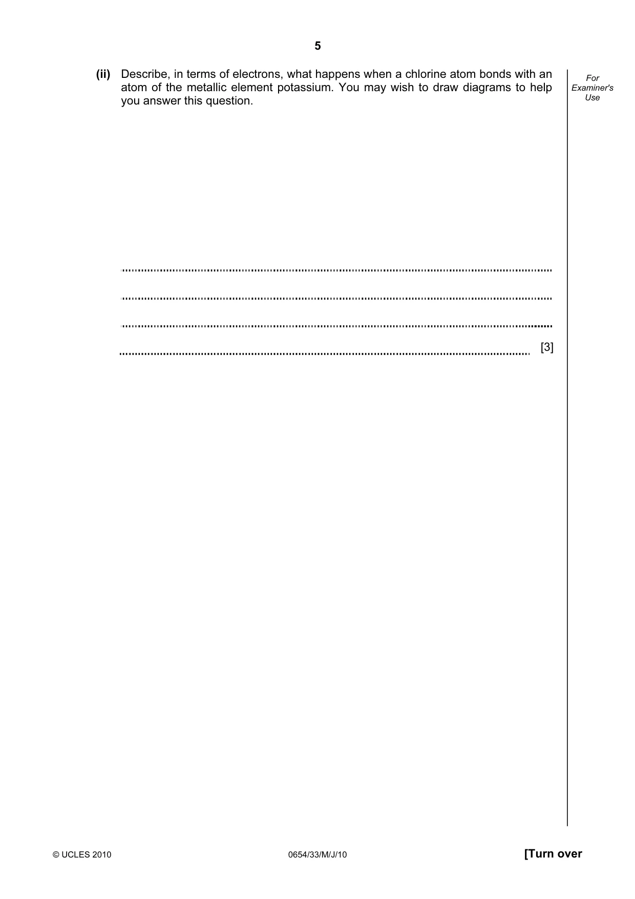 Cambridge IGCSE Sciences - Co-ordinated (Double) 0654 2010 May/June Paper 3 · Variant 3 question paper, page 5 of 24