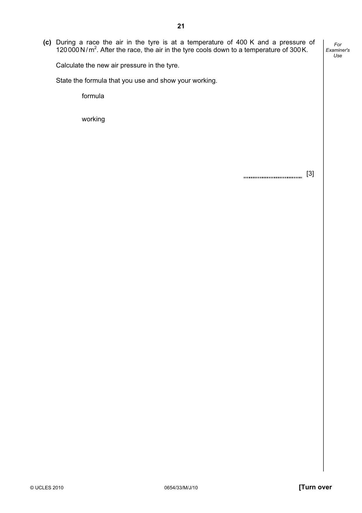 Cambridge IGCSE Sciences - Co-ordinated (Double) 0654 2010 May/June Paper 3 · Variant 3 question paper, page 21 of 24