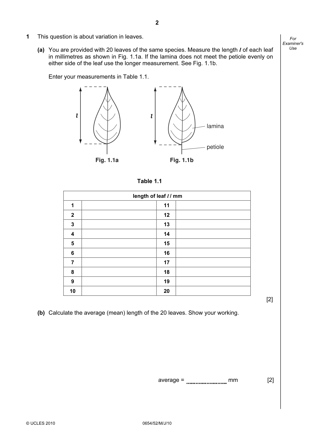 Cambridge IGCSE Sciences - Co-ordinated (Double) 0654 2010 May/June Paper 5 · Variant 2 question paper, page 2 of 12