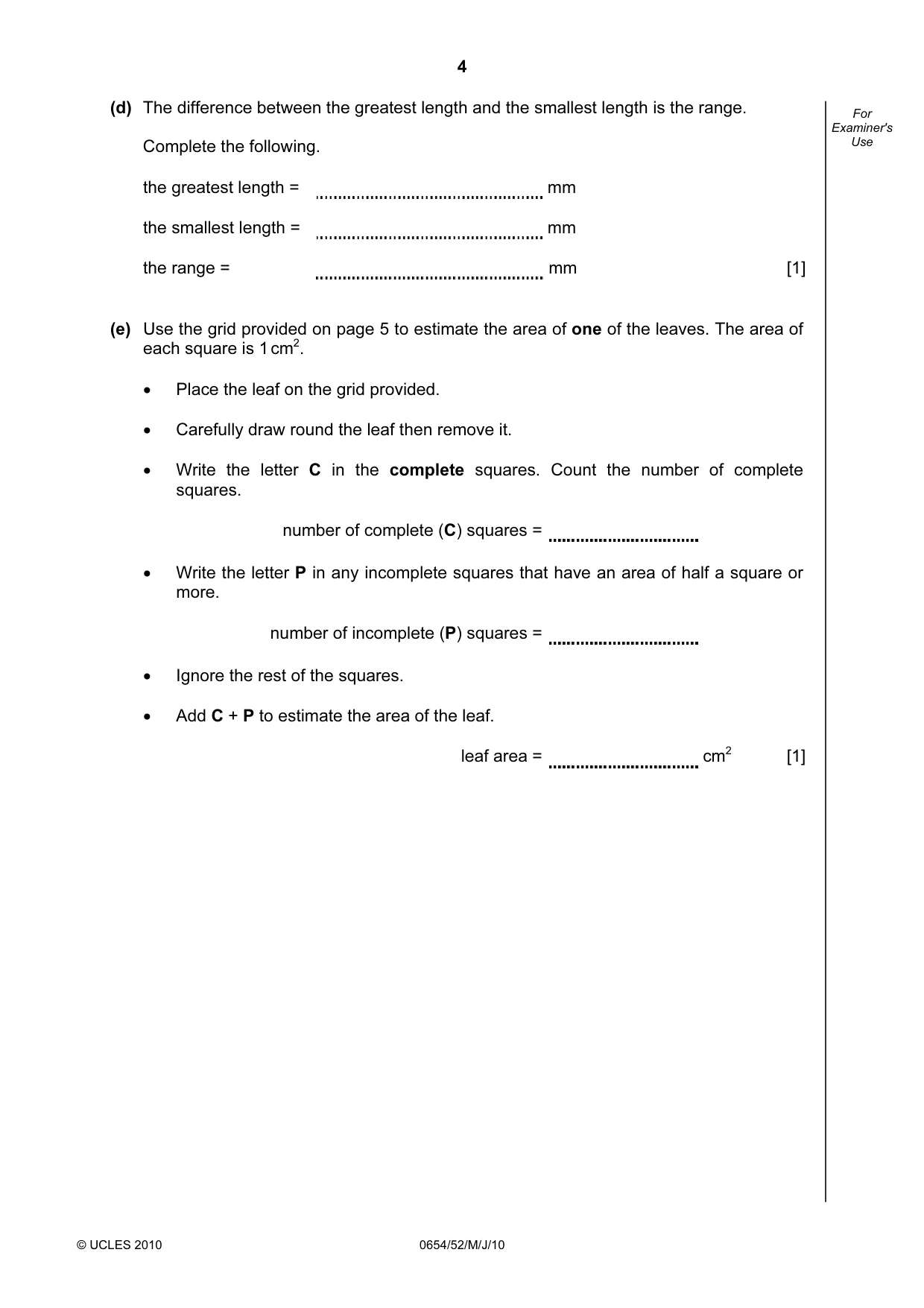 Cambridge IGCSE Sciences - Co-ordinated (Double) 0654 2010 May/June Paper 5 · Variant 2 question paper, page 4 of 12