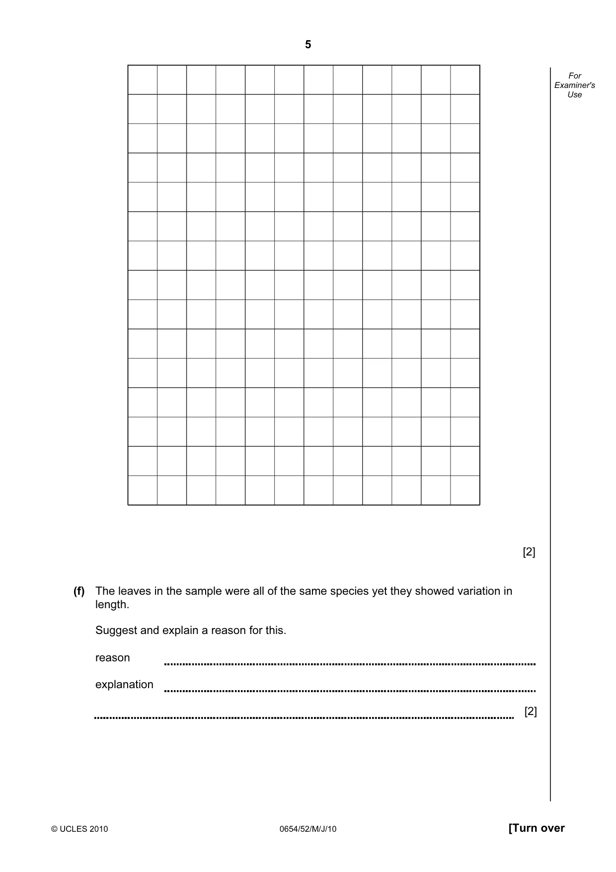 Cambridge IGCSE Sciences - Co-ordinated (Double) 0654 2010 May/June Paper 5 · Variant 2 question paper, page 5 of 12