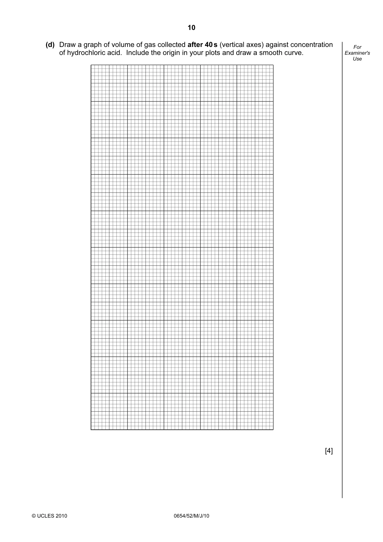 Cambridge IGCSE Sciences - Co-ordinated (Double) 0654 2010 May/June Paper 5 · Variant 2 question paper, page 10 of 12