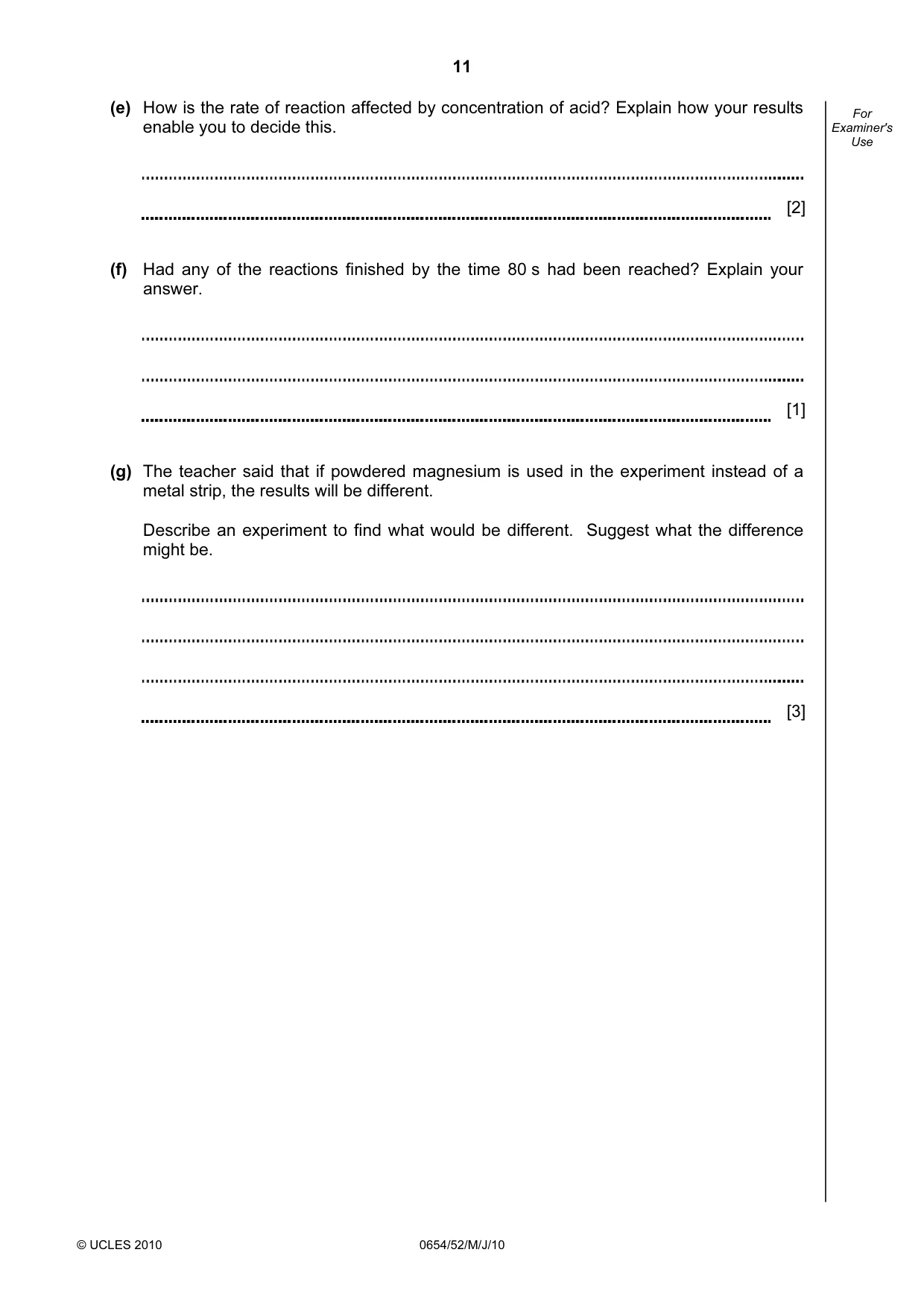 Cambridge IGCSE Sciences - Co-ordinated (Double) 0654 2010 May/June Paper 5 · Variant 2 question paper, page 11 of 12