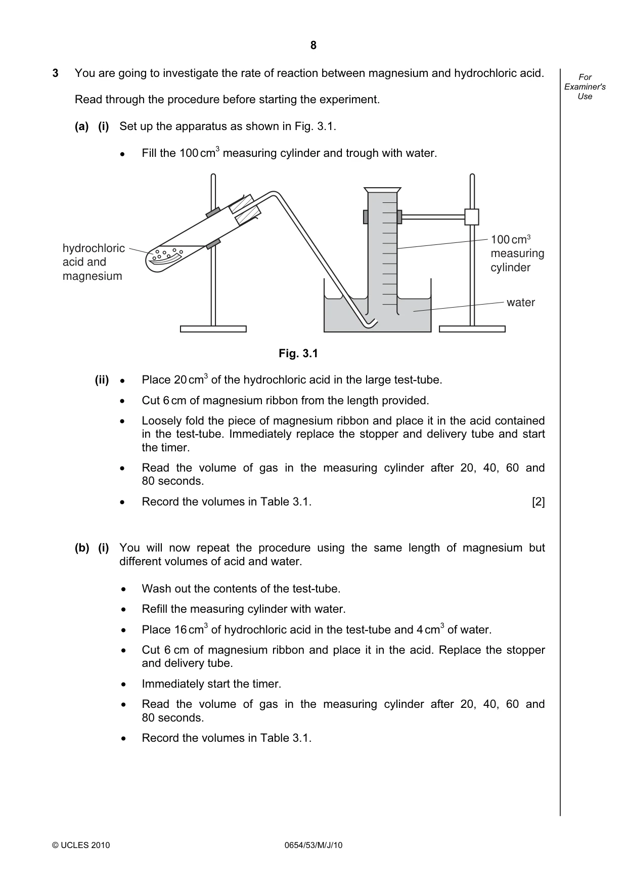 Cambridge IGCSE Sciences - Co-ordinated (Double) 0654 2010 May/June Paper 5 · Variant 3 question paper, page 8 of 12