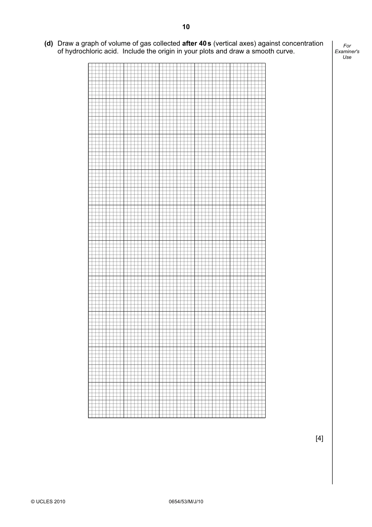 Cambridge IGCSE Sciences - Co-ordinated (Double) 0654 2010 May/June Paper 5 · Variant 3 question paper, page 10 of 12