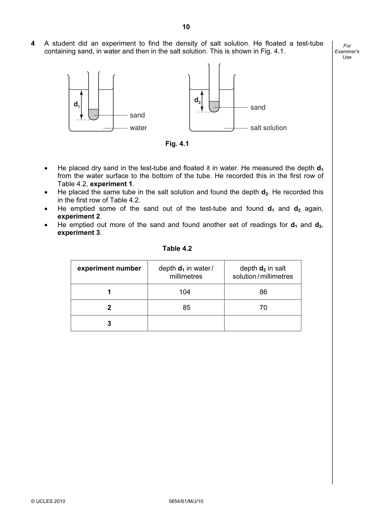 Cambridge IGCSE Sciences - Co-ordinated (Double) 0654 2010 May/June Paper 6 · Variant 1 question paper, page 10 of 20