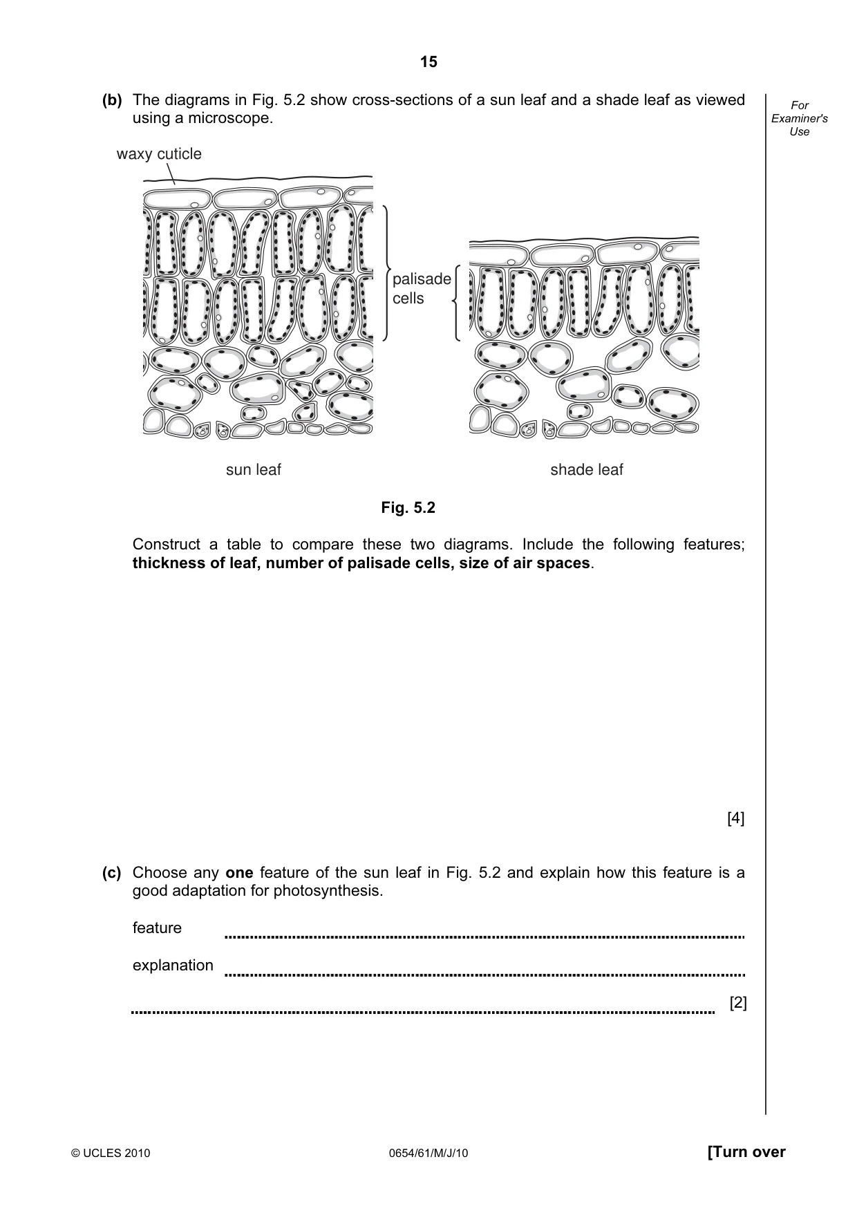 Cambridge IGCSE Sciences - Co-ordinated (Double) 0654 2010 May/June Paper 6 · Variant 1 question paper, page 15 of 20