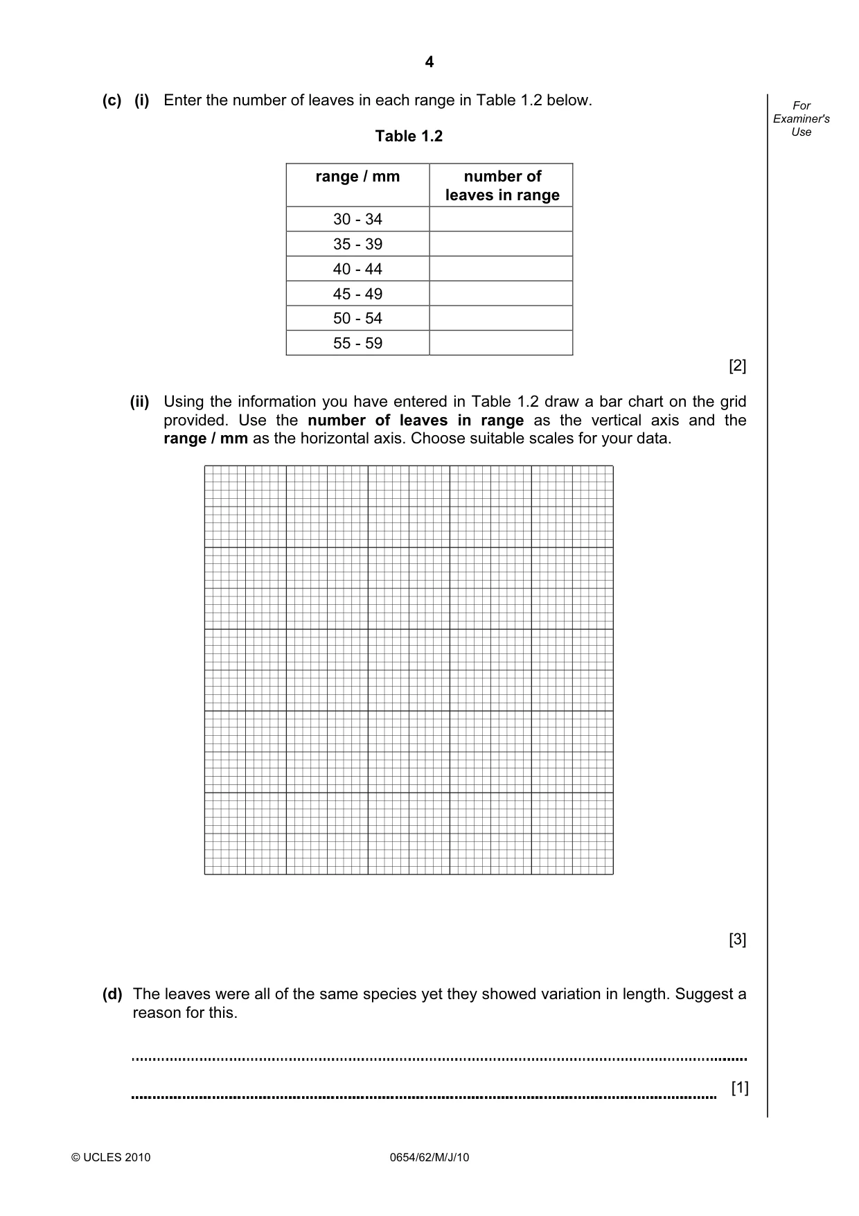 Cambridge IGCSE Sciences - Co-ordinated (Double) 0654 2010 May/June Paper 6 · Variant 2 question paper, page 4 of 20