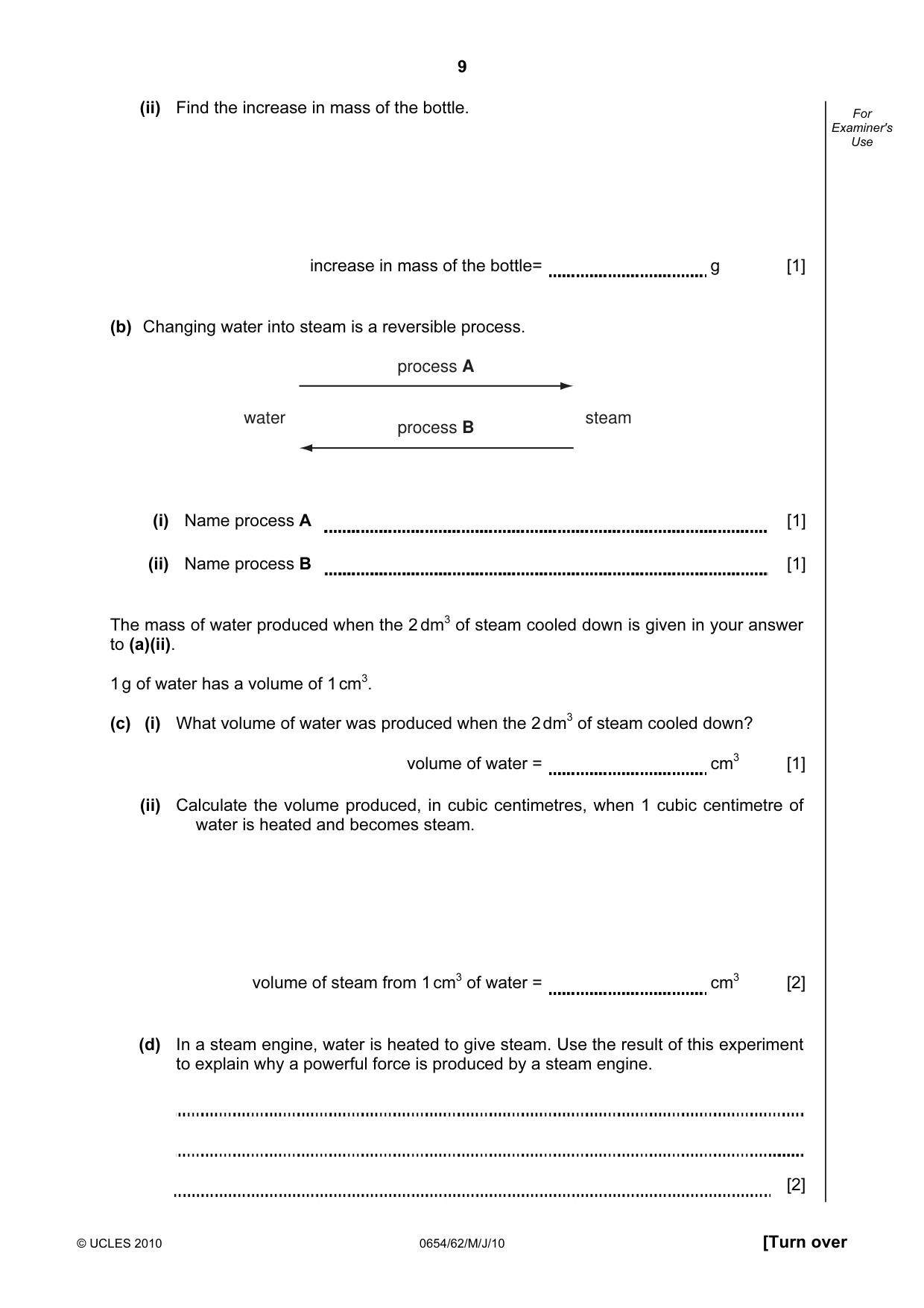Cambridge IGCSE Sciences - Co-ordinated (Double) 0654 2010 May/June Paper 6 · Variant 2 question paper, page 9 of 20