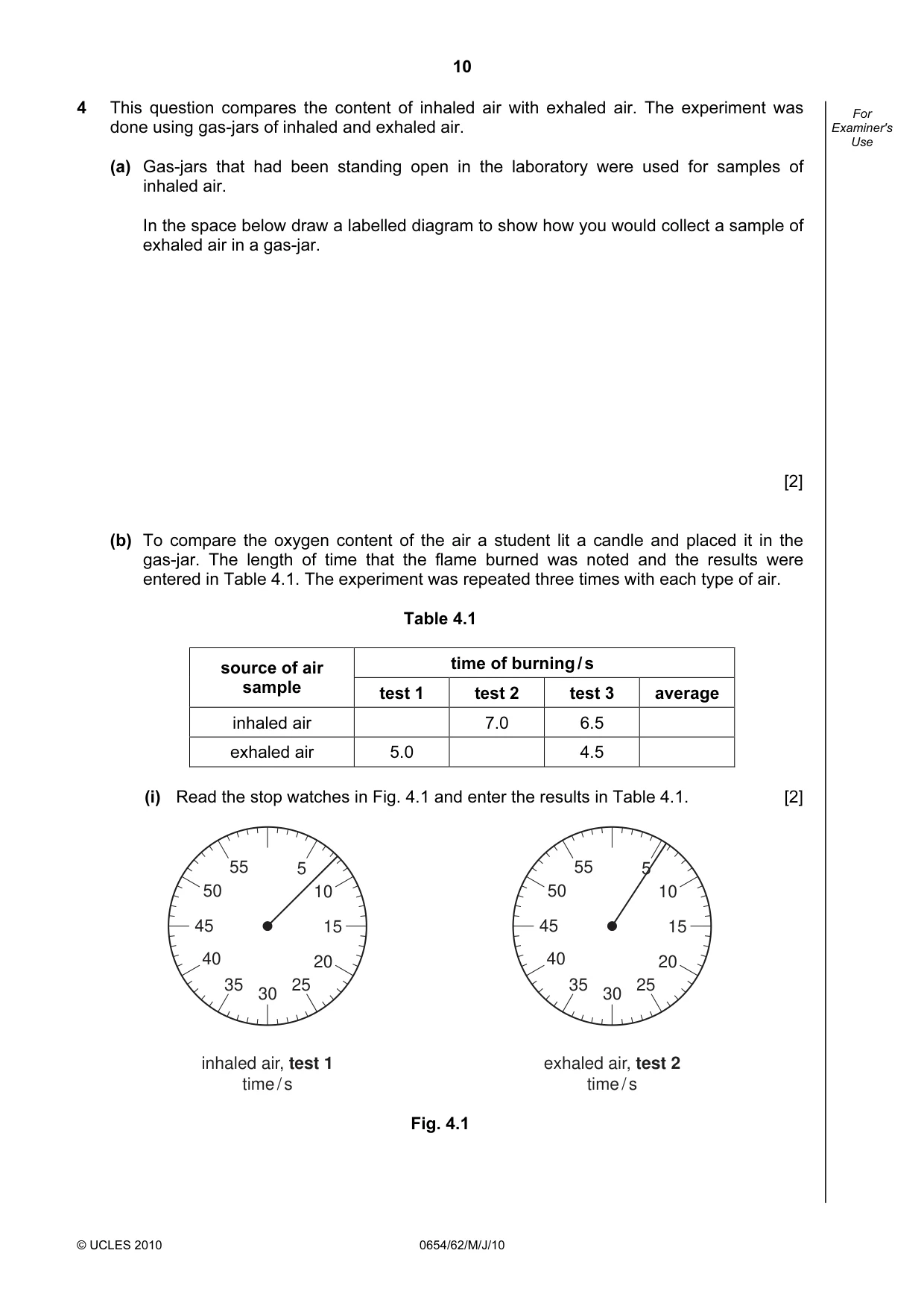 Cambridge IGCSE Sciences - Co-ordinated (Double) 0654 2010 May/June Paper 6 · Variant 2 question paper, page 10 of 20