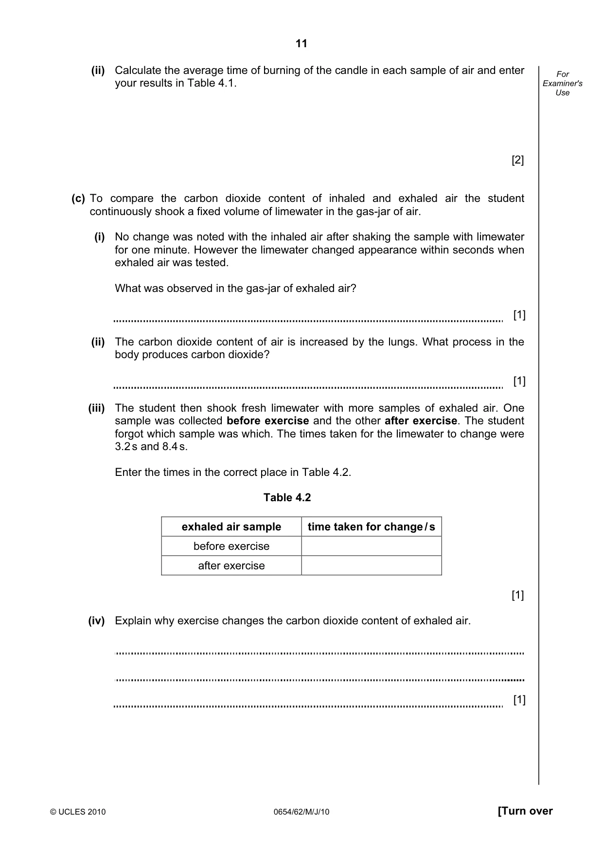 Cambridge IGCSE Sciences - Co-ordinated (Double) 0654 2010 May/June Paper 6 · Variant 2 question paper, page 11 of 20