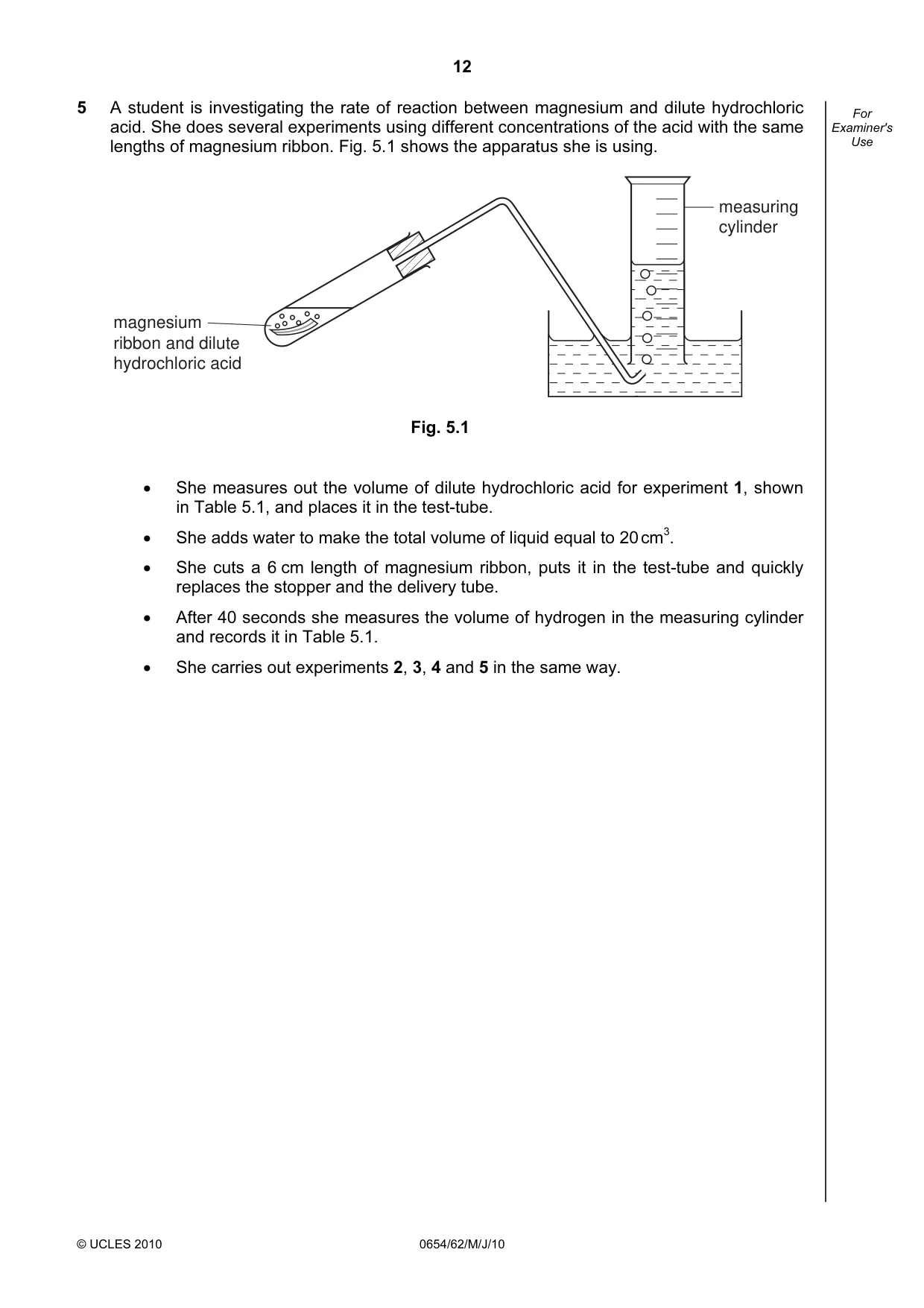 Cambridge IGCSE Sciences - Co-ordinated (Double) 0654 2010 May/June Paper 6 · Variant 2 question paper, page 12 of 20