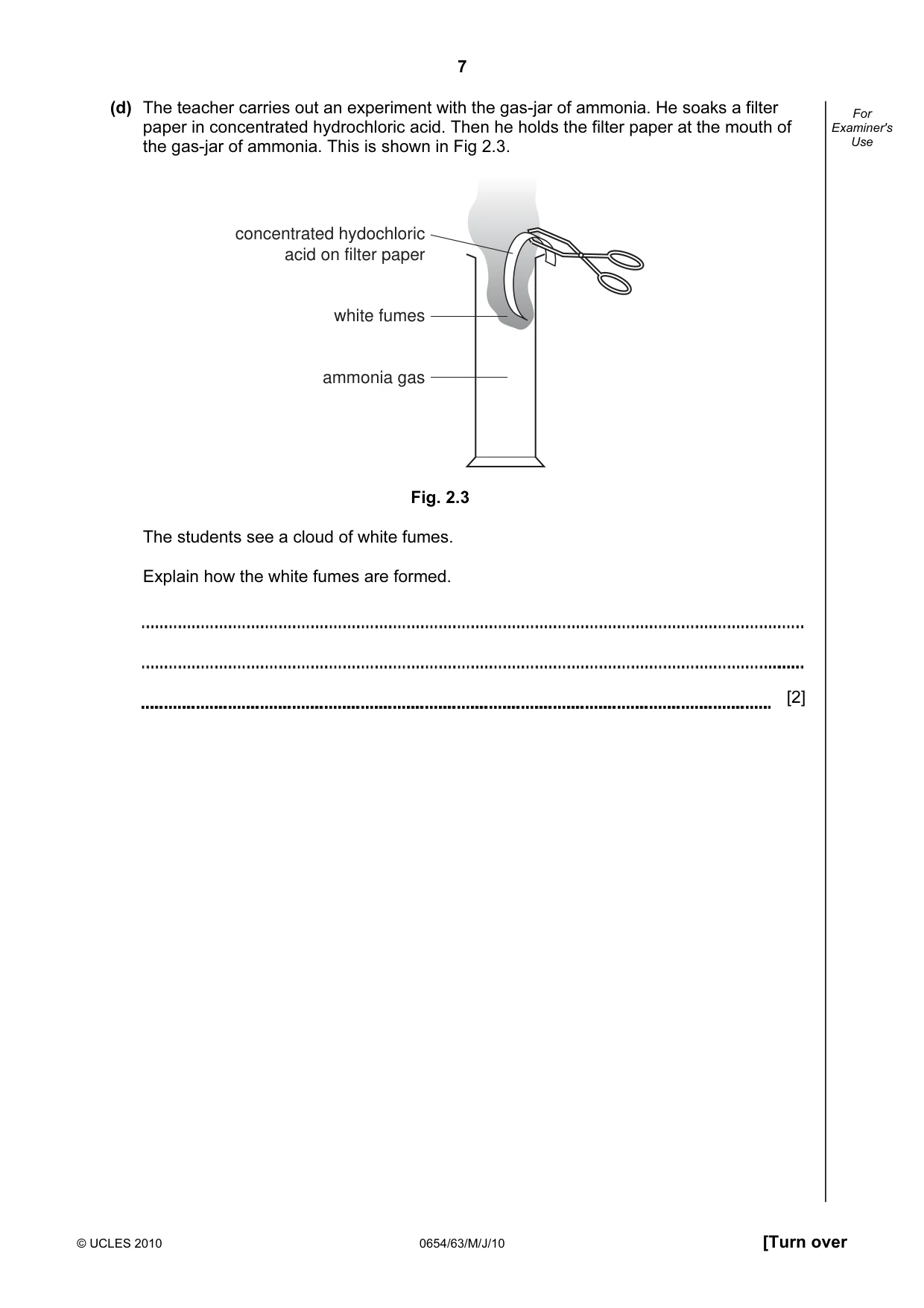 Cambridge IGCSE Sciences - Co-ordinated (Double) 0654 2010 May/June Paper 6 · Variant 3 question paper, page 7 of 20