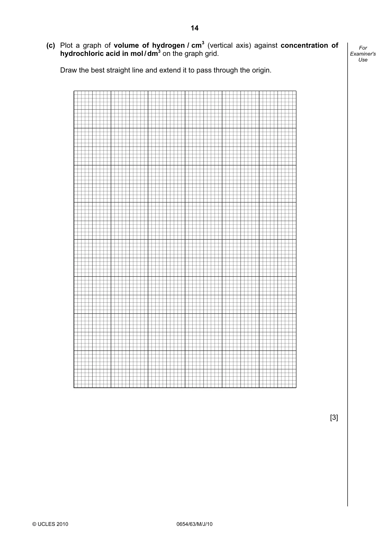 Cambridge IGCSE Sciences - Co-ordinated (Double) 0654 2010 May/June Paper 6 · Variant 3 question paper, page 14 of 20