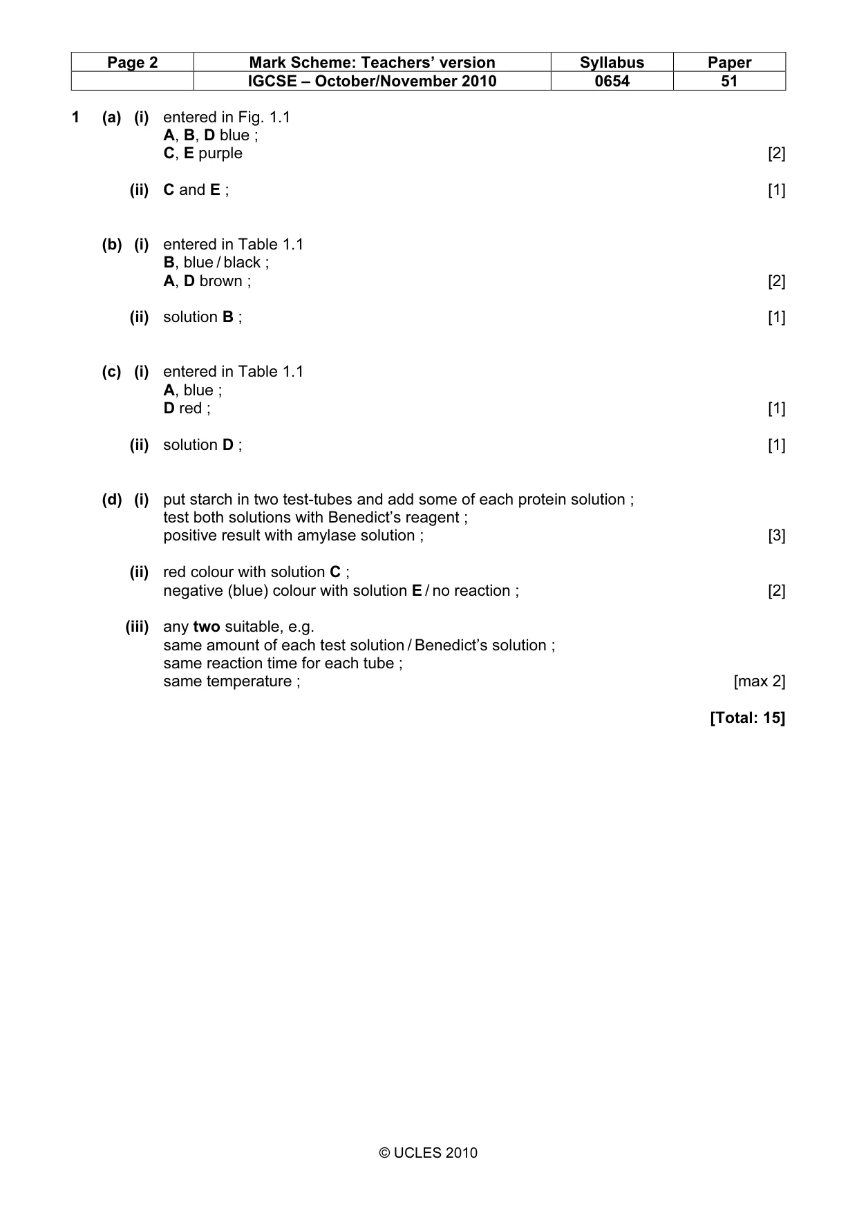 Mark scheme, page 2 of 4