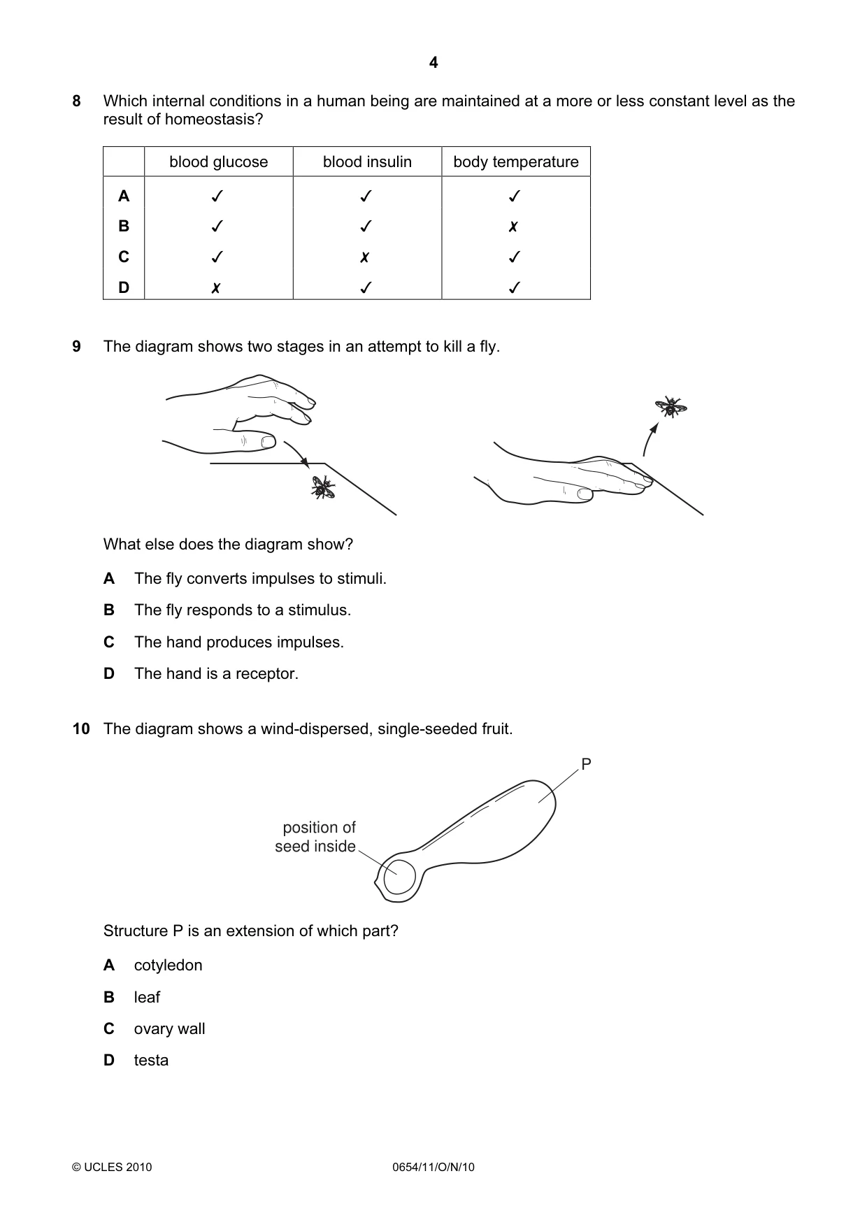 Cambridge IGCSE Sciences - Co-ordinated (Double) 0654 2010 Oct/Nov Paper 1 · Variant 1 question paper, page 4 of 20