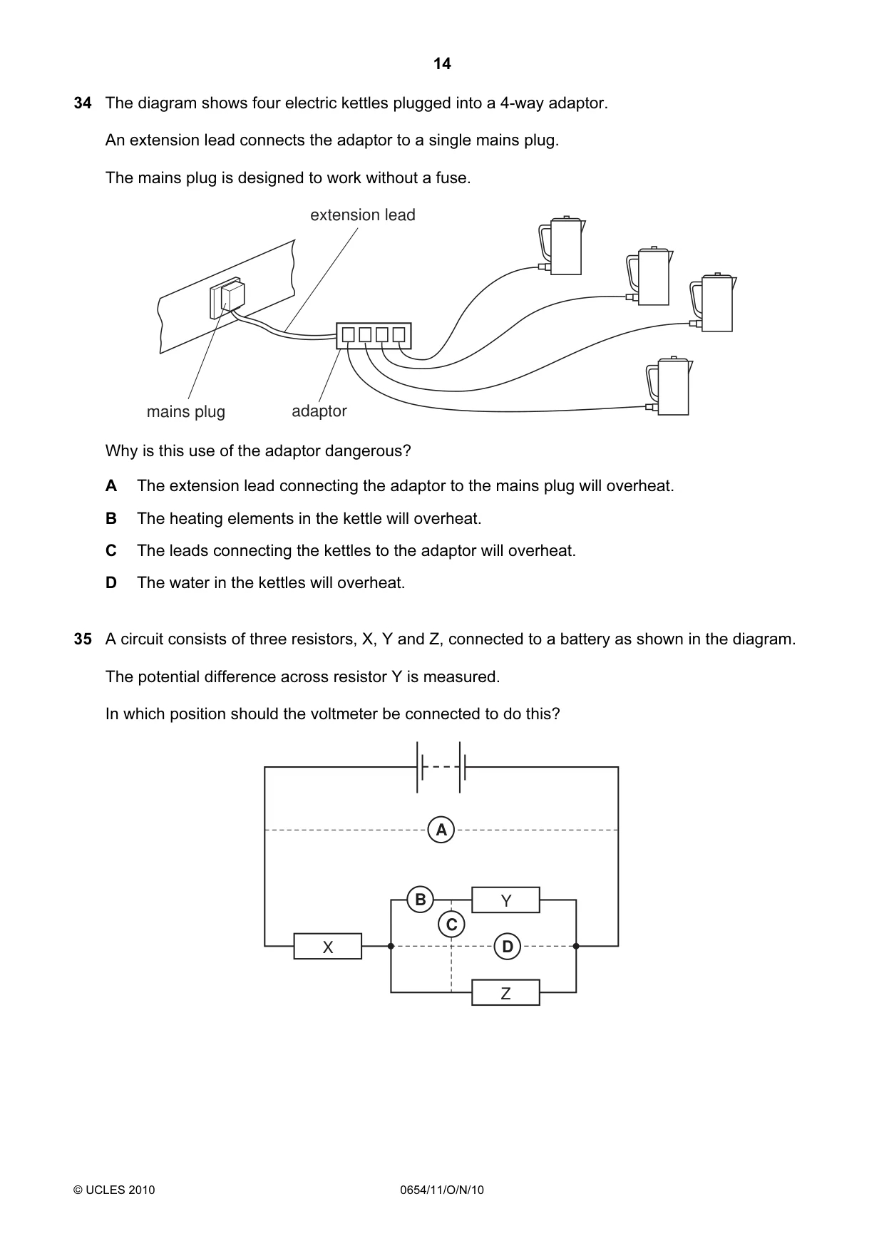 Cambridge IGCSE Sciences - Co-ordinated (Double) 0654 2010 Oct/Nov Paper 1 · Variant 1 question paper, page 14 of 20