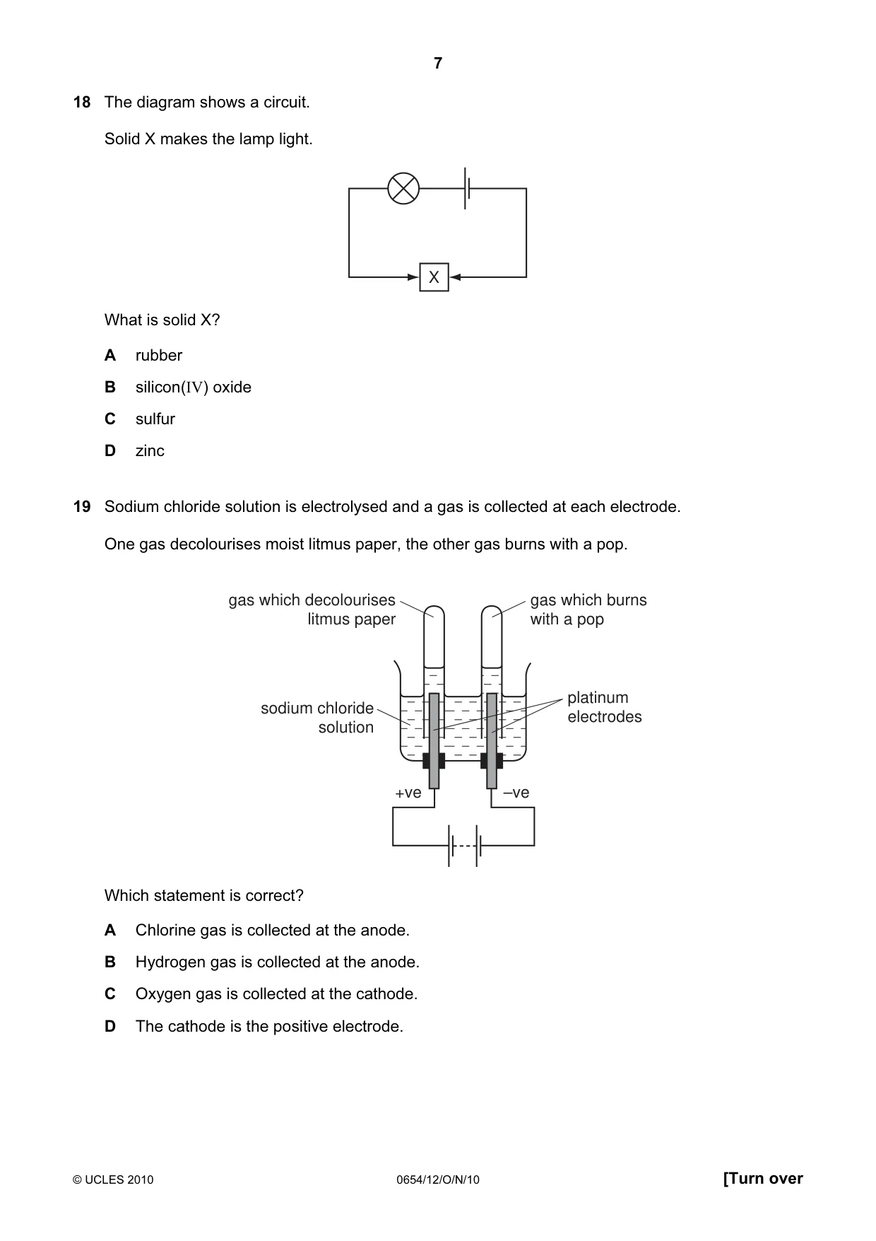Cambridge IGCSE Sciences - Co-ordinated (Double) 0654 2010 Oct/Nov Paper 1 · Variant 2 question paper, page 7 of 20