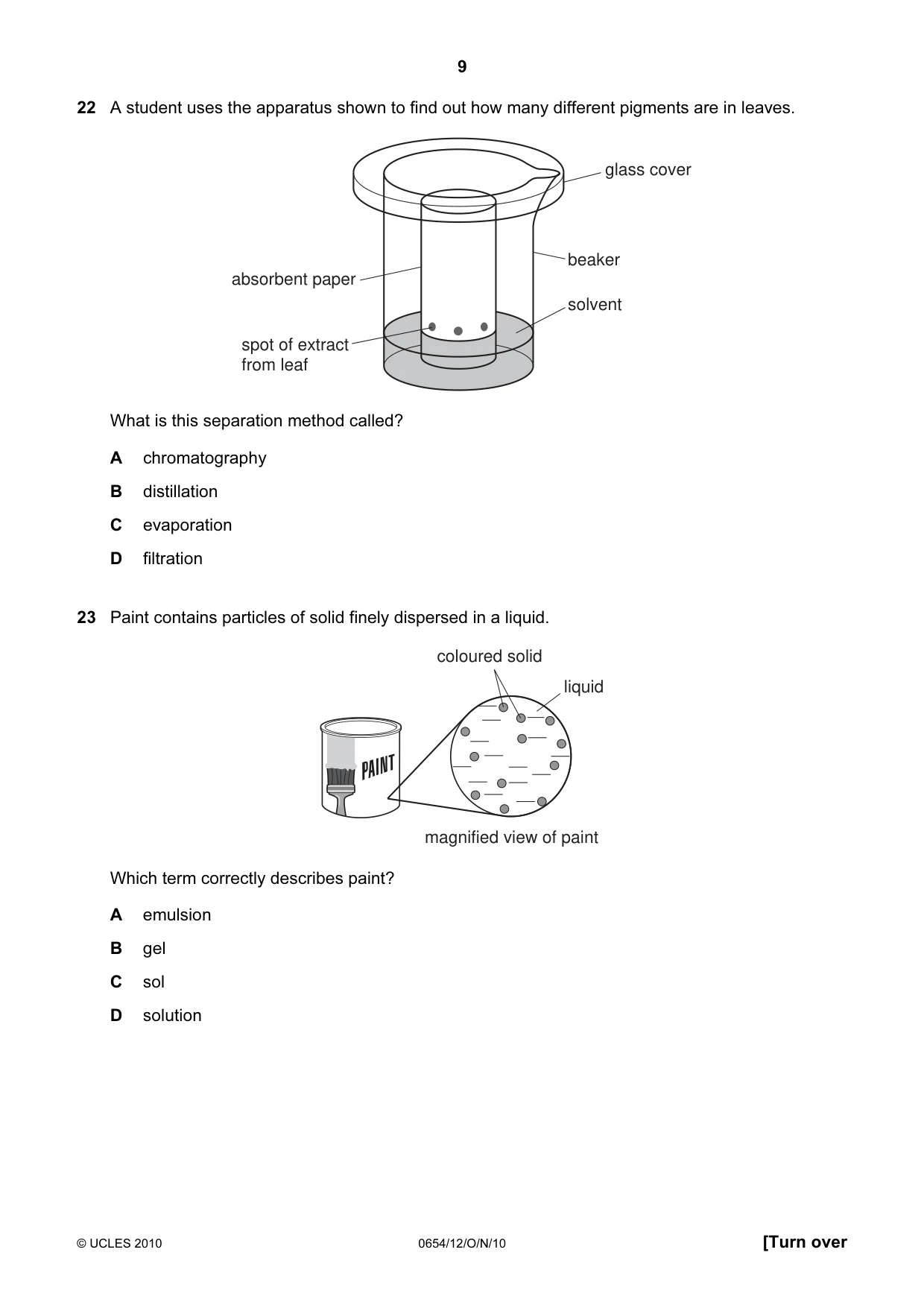 Cambridge IGCSE Sciences - Co-ordinated (Double) 0654 2010 Oct/Nov Paper 1 · Variant 2 question paper, page 9 of 20