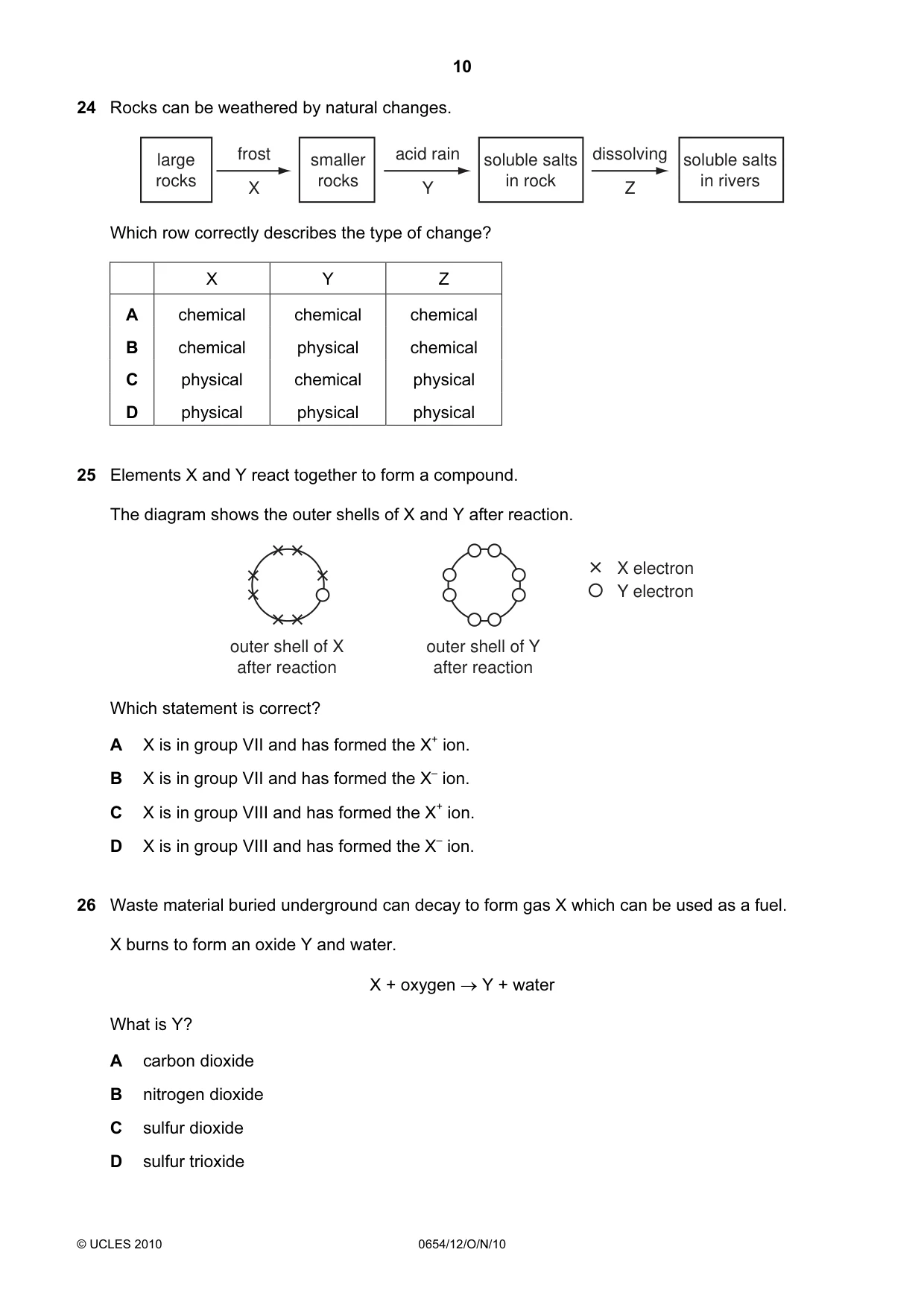 Cambridge IGCSE Sciences - Co-ordinated (Double) 0654 2010 Oct/Nov Paper 1 · Variant 2 question paper, page 10 of 20