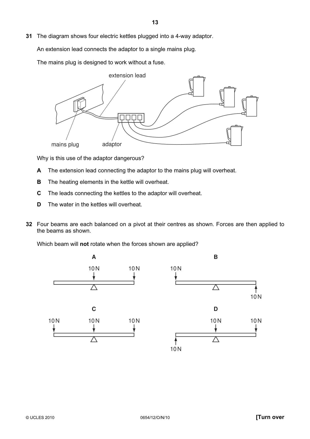 Cambridge IGCSE Sciences - Co-ordinated (Double) 0654 2010 Oct/Nov Paper 1 · Variant 2 question paper, page 13 of 20
