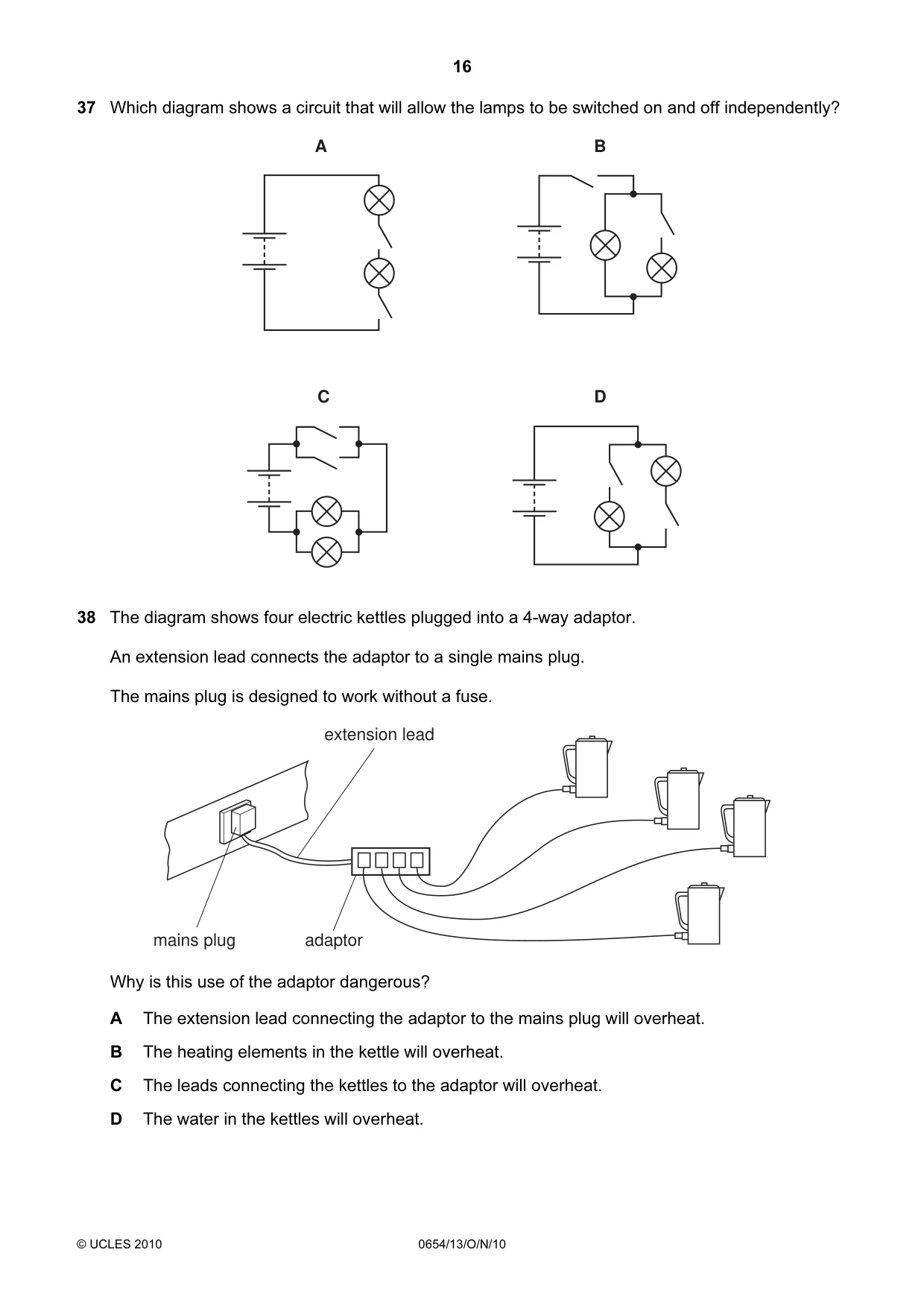 Cambridge IGCSE Sciences - Co-ordinated (Double) 0654 2010 Oct/Nov Paper 1 · Variant 3 question paper, page 16 of 20