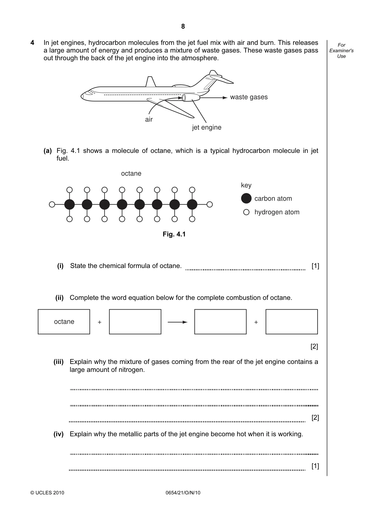 Cambridge IGCSE Sciences - Co-ordinated (Double) 0654 2010 Oct/Nov Paper 2 · Variant 1 question paper, page 8 of 28