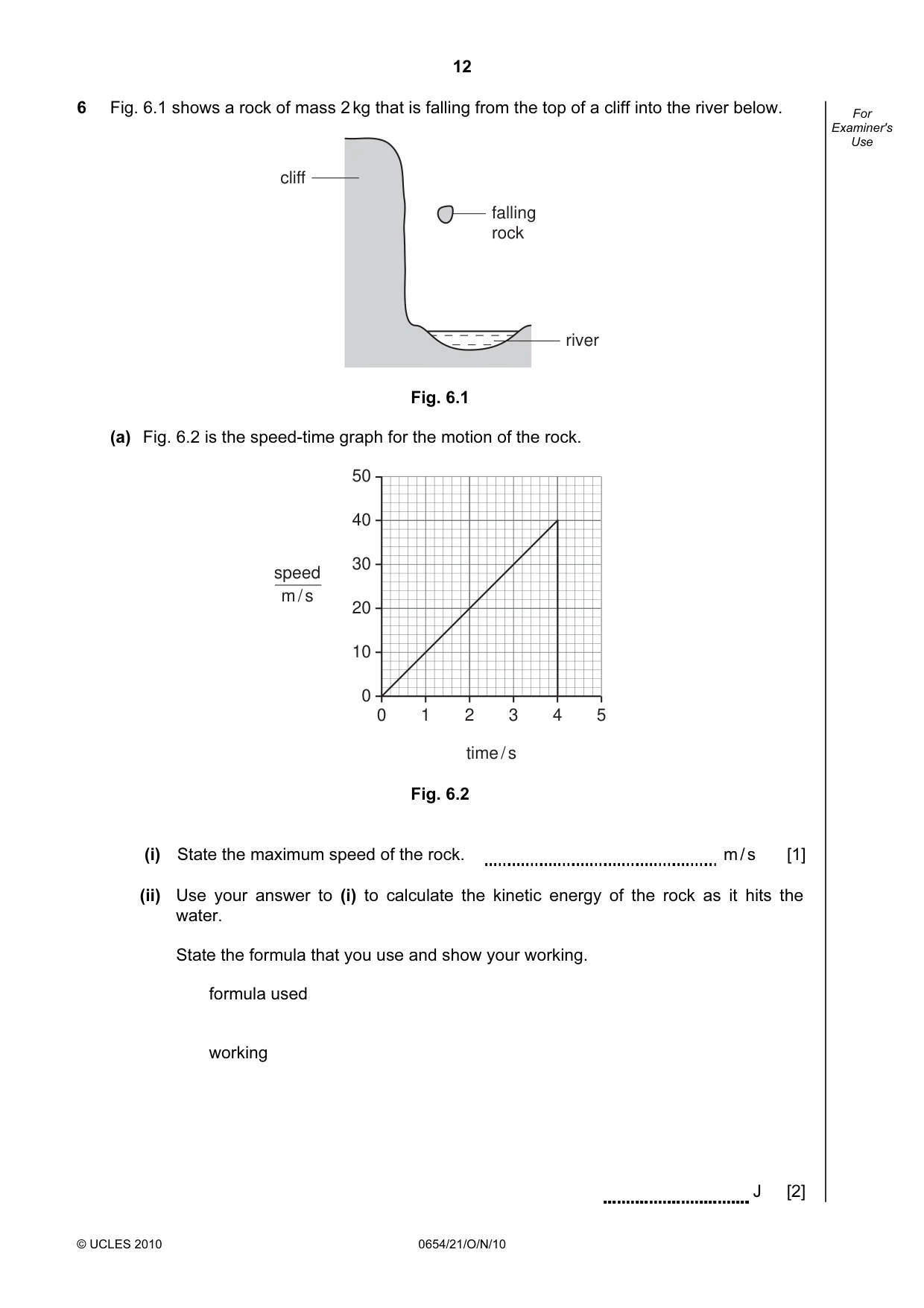 Cambridge IGCSE Sciences - Co-ordinated (Double) 0654 2010 Oct/Nov Paper 2 · Variant 1 question paper, page 12 of 28