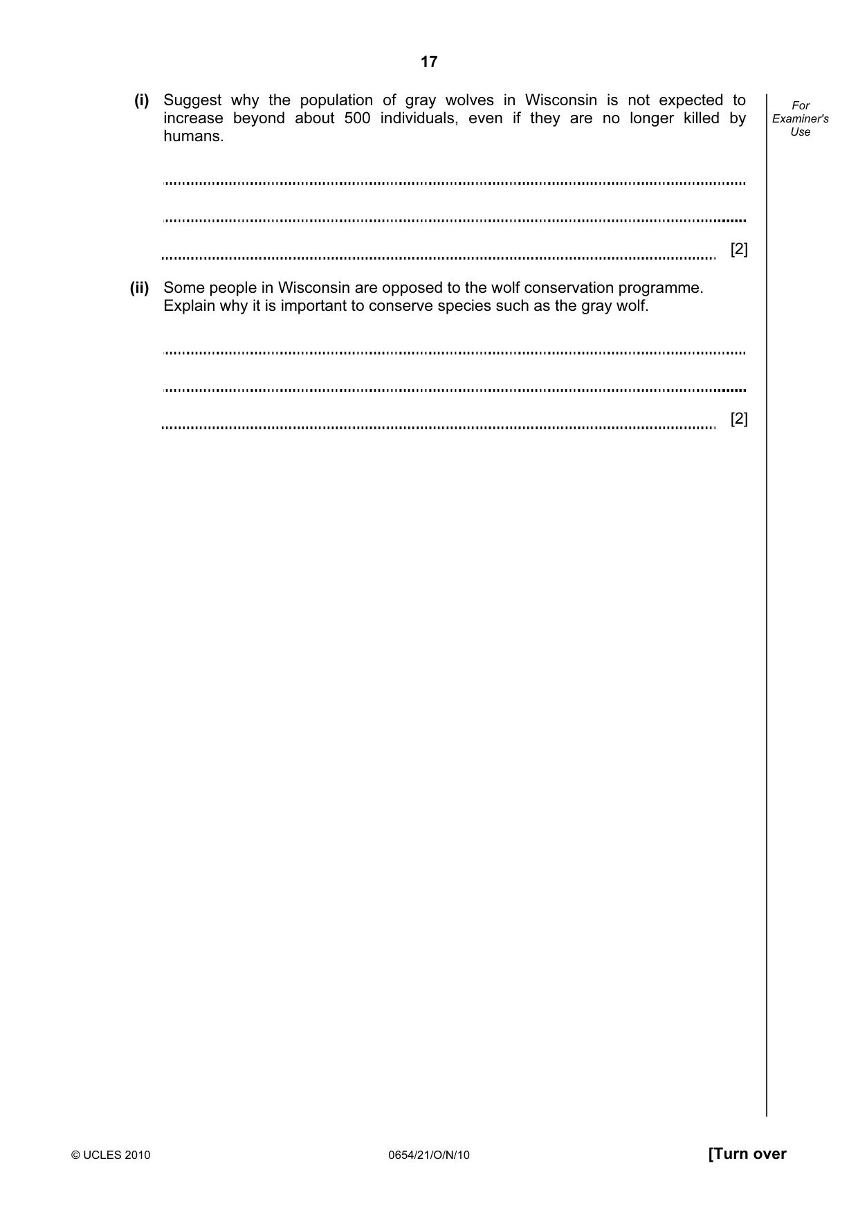 Cambridge IGCSE Sciences - Co-ordinated (Double) 0654 2010 Oct/Nov Paper 2 · Variant 1 question paper, page 17 of 28