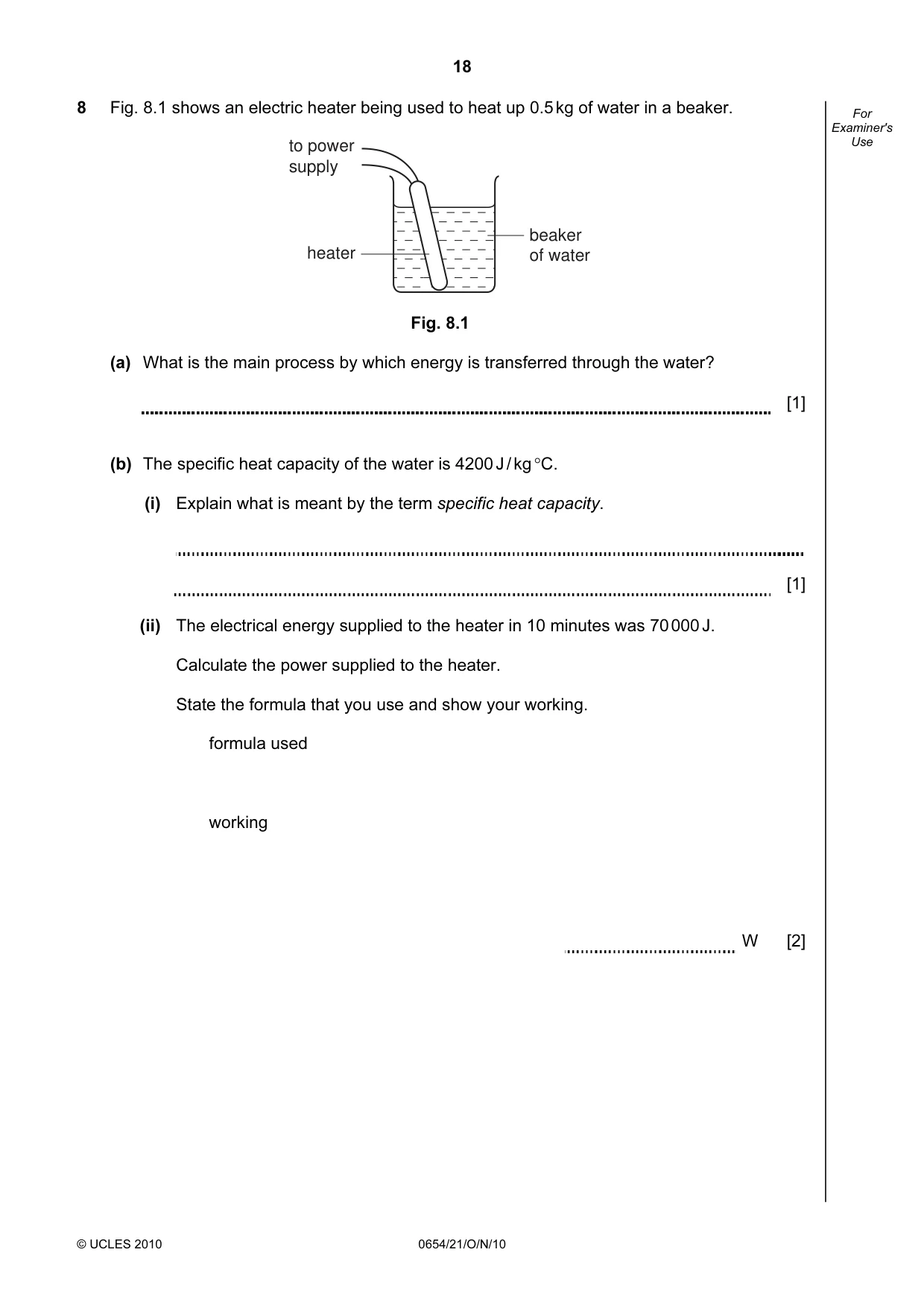 Cambridge IGCSE Sciences - Co-ordinated (Double) 0654 2010 Oct/Nov Paper 2 · Variant 1 question paper, page 18 of 28