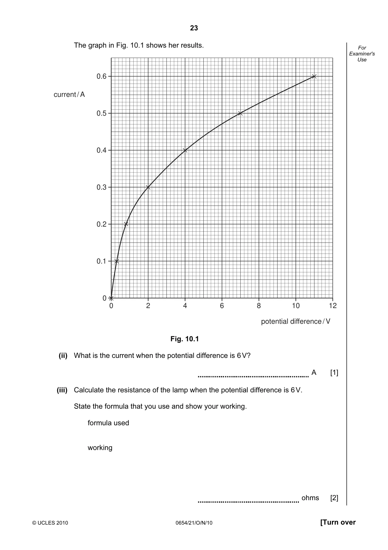 Cambridge IGCSE Sciences - Co-ordinated (Double) 0654 2010 Oct/Nov Paper 2 · Variant 1 question paper, page 23 of 28