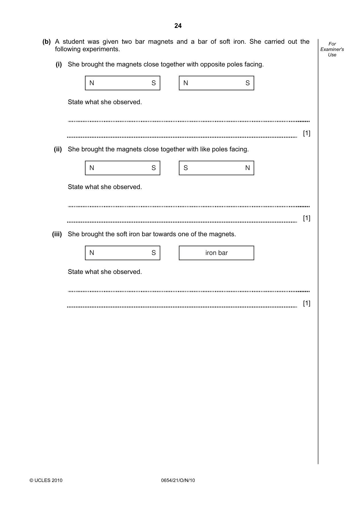 Cambridge IGCSE Sciences - Co-ordinated (Double) 0654 2010 Oct/Nov Paper 2 · Variant 1 question paper, page 24 of 28