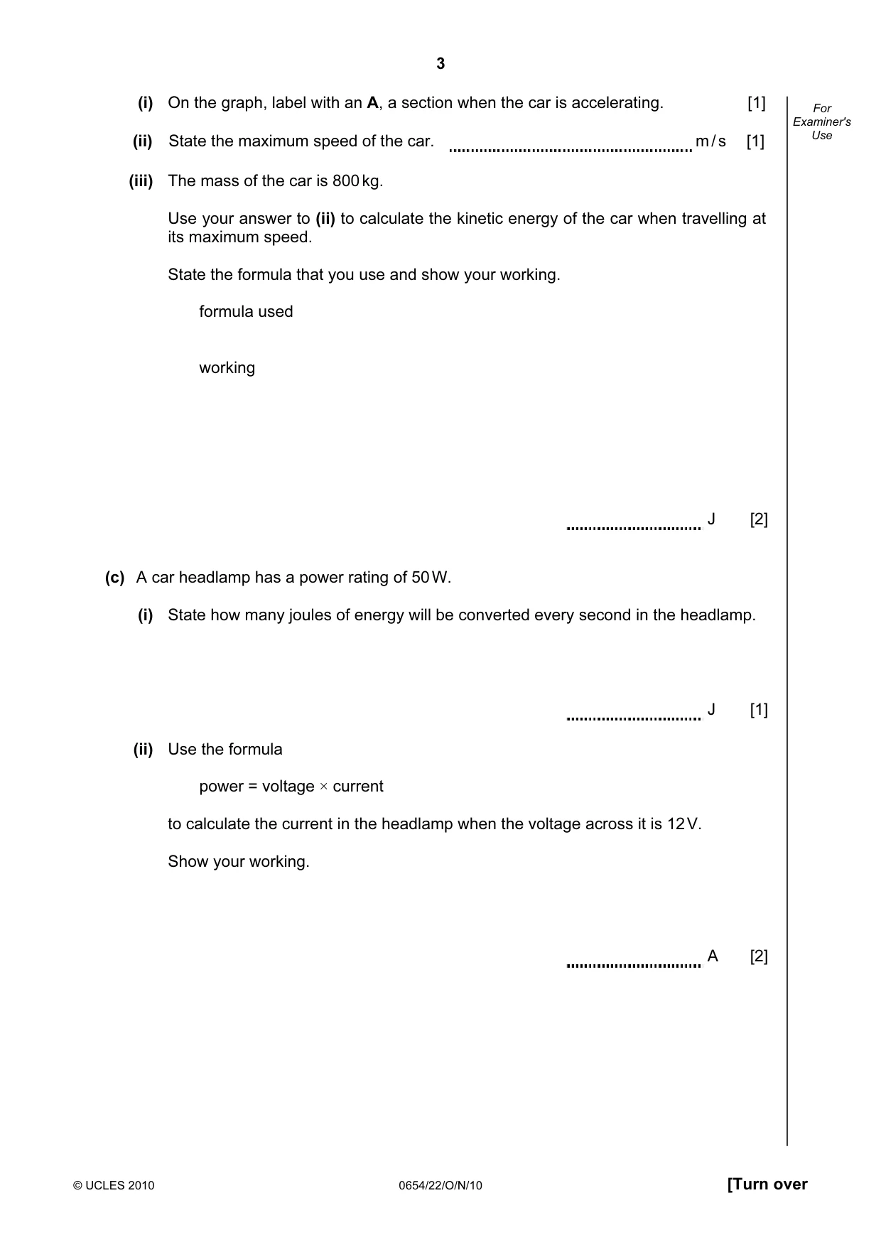 Cambridge IGCSE Sciences - Co-ordinated (Double) 0654 2010 Oct/Nov Paper 2 · Variant 2 question paper, page 3 of 24