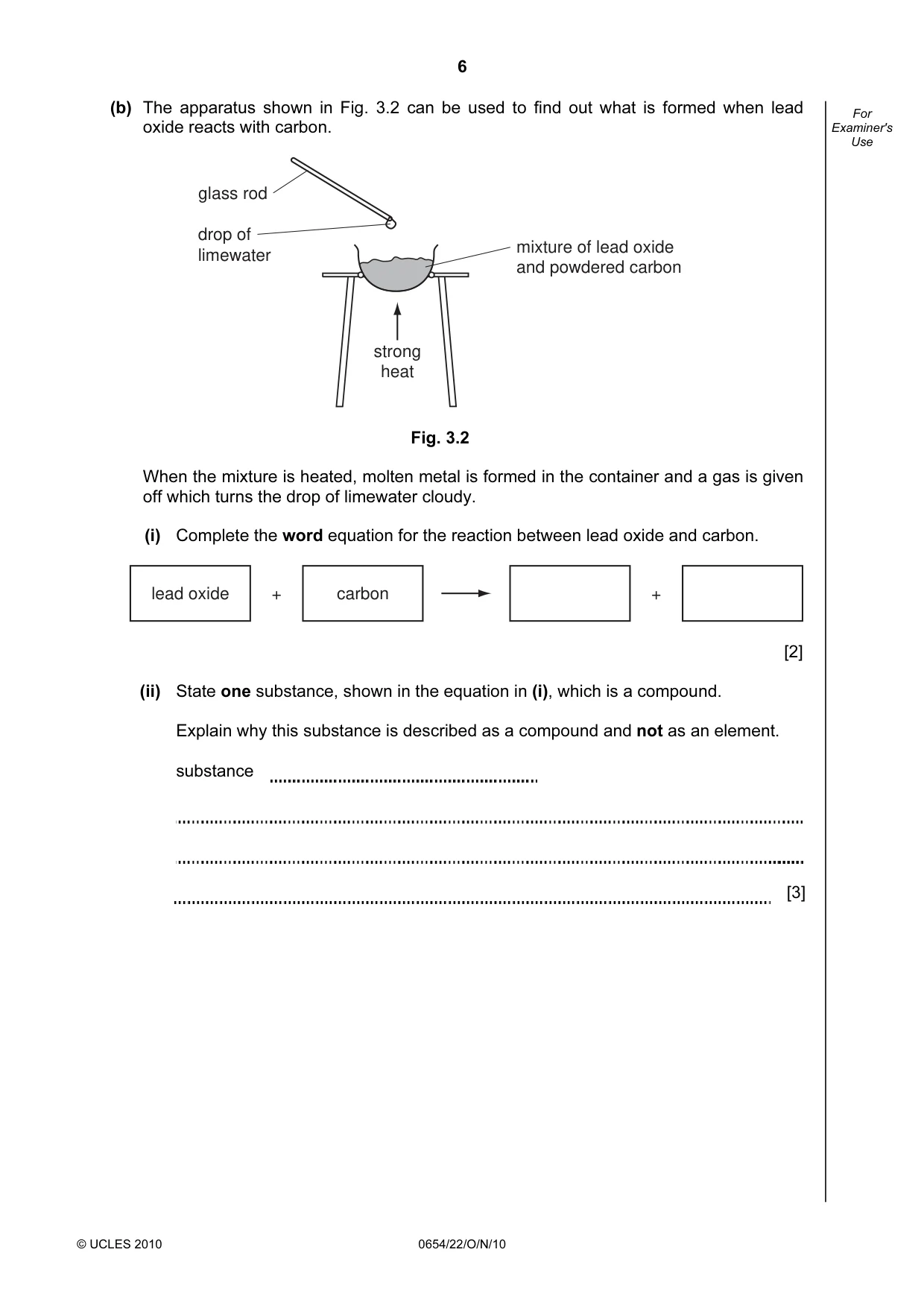 Cambridge IGCSE Sciences - Co-ordinated (Double) 0654 2010 Oct/Nov Paper 2 · Variant 2 question paper, page 6 of 24