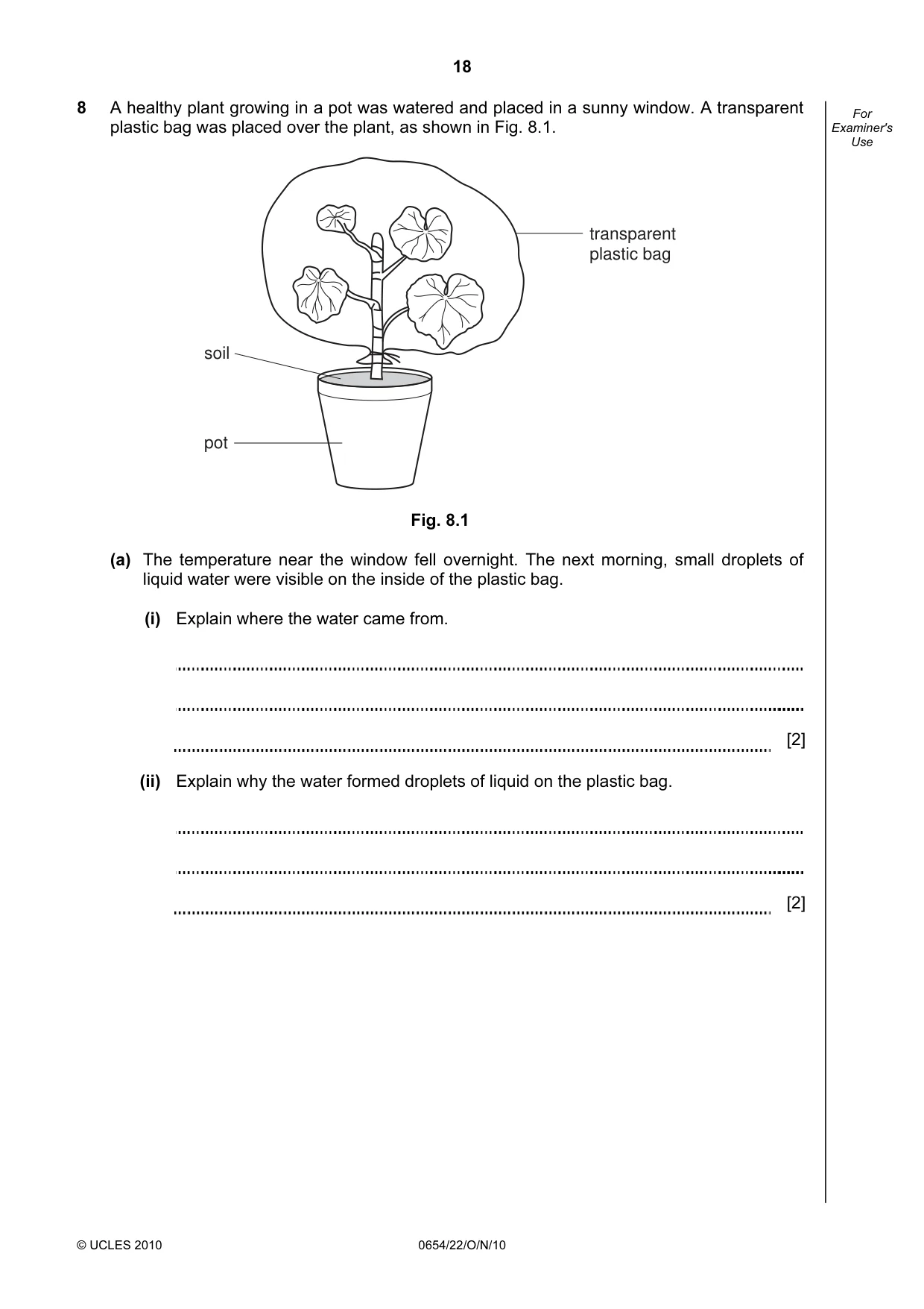 Cambridge IGCSE Sciences - Co-ordinated (Double) 0654 2010 Oct/Nov Paper 2 · Variant 2 question paper, page 18 of 24