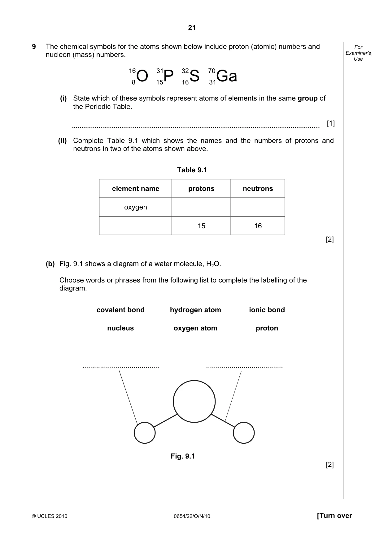 Cambridge IGCSE Sciences - Co-ordinated (Double) 0654 2010 Oct/Nov Paper 2 · Variant 2 question paper, page 21 of 24