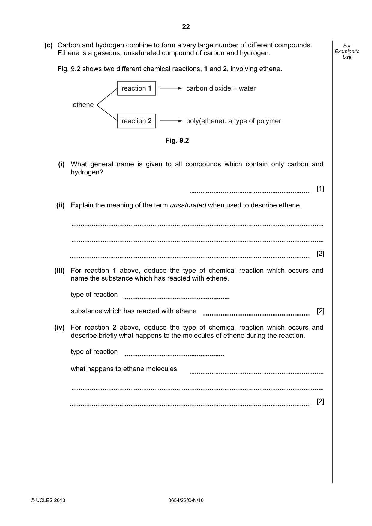 Cambridge IGCSE Sciences - Co-ordinated (Double) 0654 2010 Oct/Nov Paper 2 · Variant 2 question paper, page 22 of 24