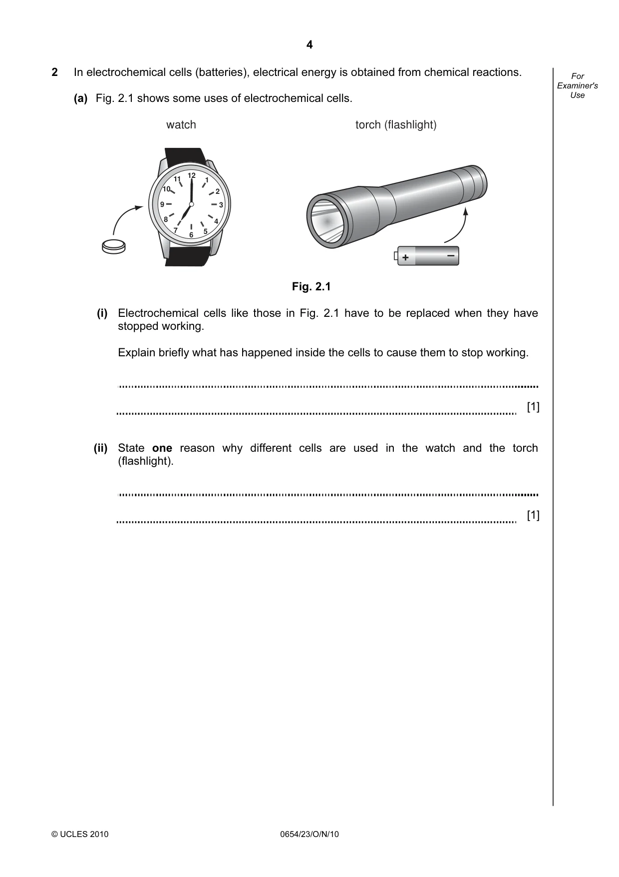 Cambridge IGCSE Sciences - Co-ordinated (Double) 0654 2010 Oct/Nov Paper 2 · Variant 3 question paper, page 4 of 24