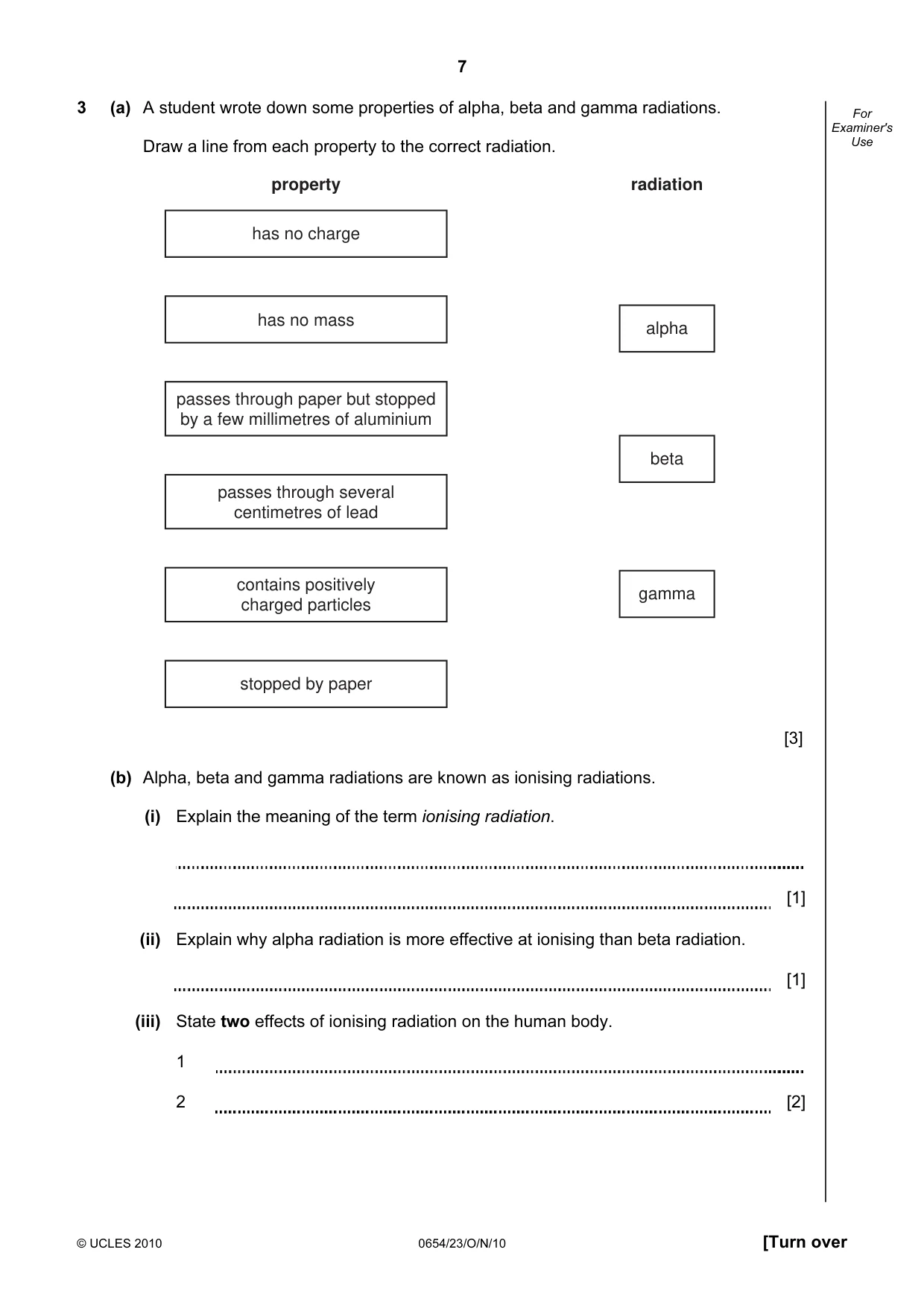 Cambridge IGCSE Sciences - Co-ordinated (Double) 0654 2010 Oct/Nov Paper 2 · Variant 3 question paper, page 7 of 24